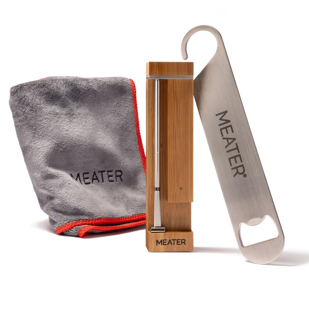 MEATER Pro Bundle: Smart Wireless Meat Thermometer with Built-in WiFi | Kitchen Towel & Bar Blade Opener | Long Range for Grilling, Smoking, Roasting & BBQ | Limited Edition Brown Sugar Color
