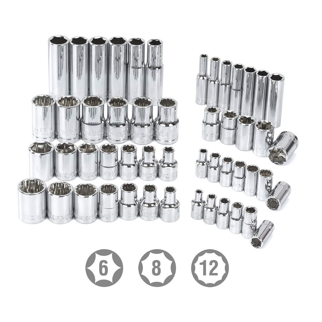 WORKPRO 450-Piece Mechanics Tool Set 1/2" Drive Air Impact Wrench