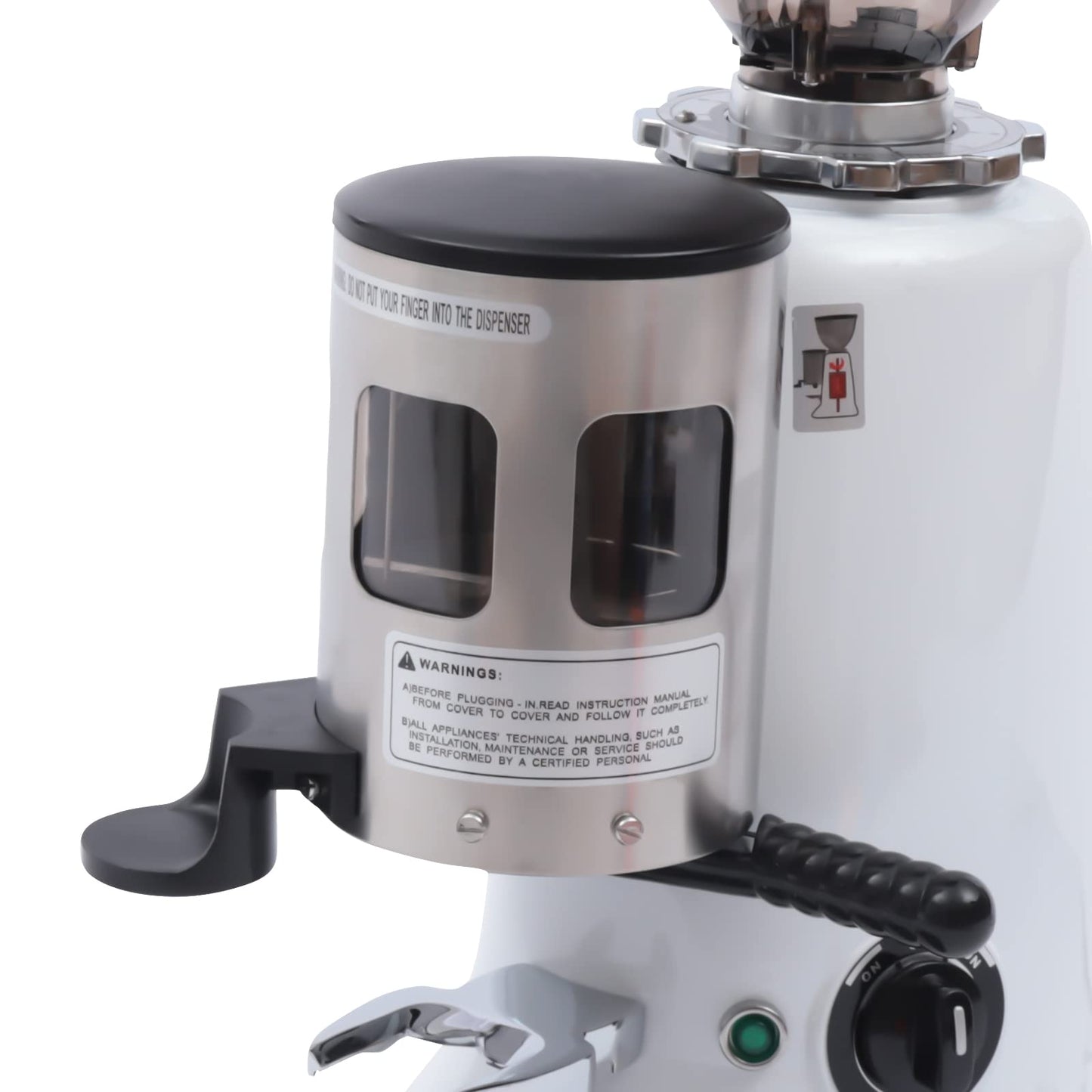 Commercial Coffee Grinder, 110V 350W Electric Coffee Grinder Semi-Auto Burr Mill Espresso Coffee Makers Grinding Tool with Grinding+Hopper for Homes, Coffee Shops, Offices, Restaurants
