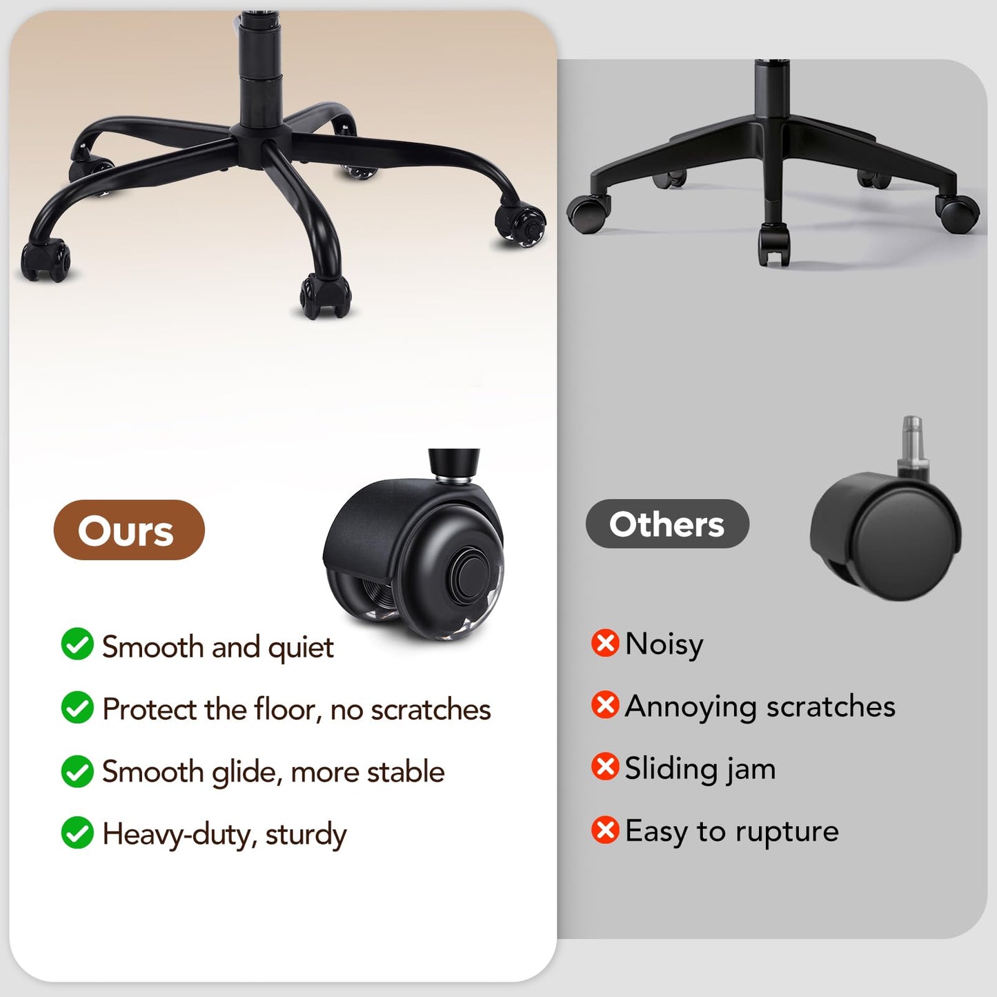 YFO Ergonomic Cross Legged Office Chair and ADHD Meditation Chair with Silent Wheels for Home Office Desk Chair and Yoga, Wider Backrest Support and Storage Pockets Design, PU Leather, Cream