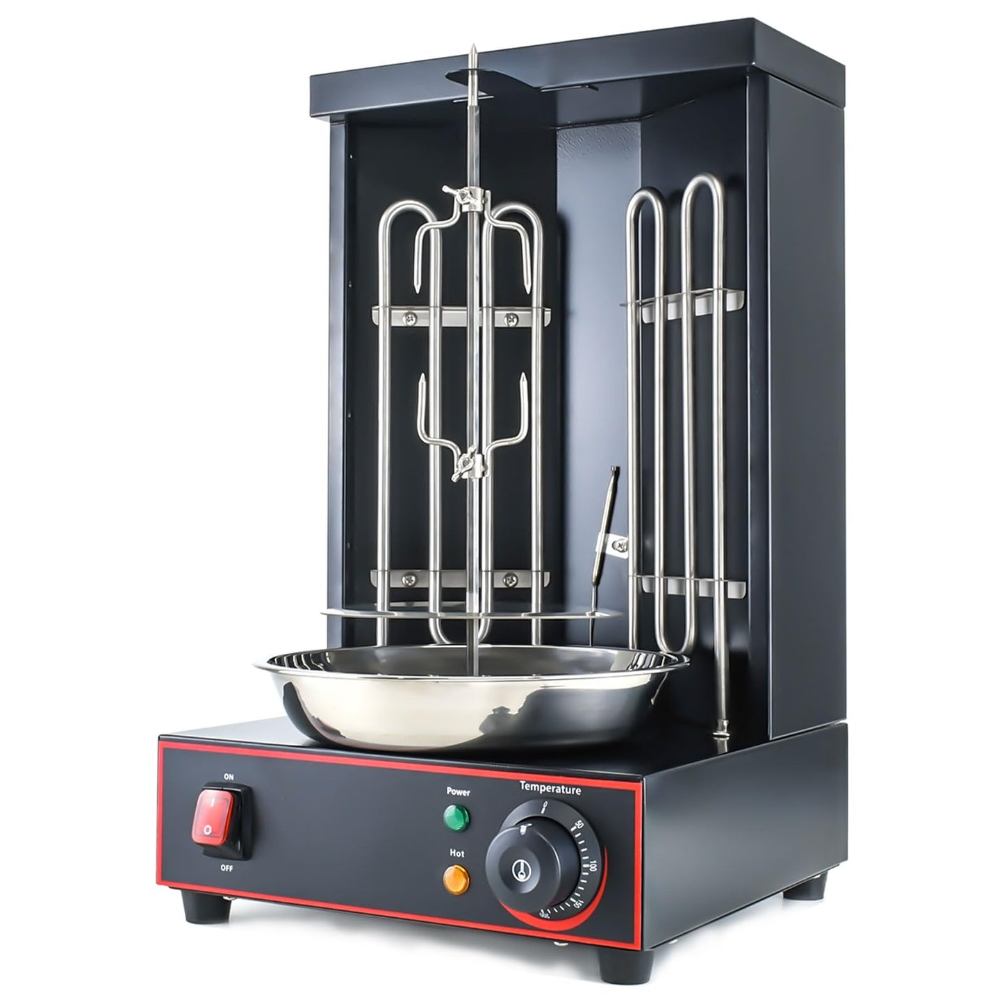 Electric Vertical Rotisserie Shawarma Broiler Kebab Grill Machine Al Pastor Rotating Grill with Temperature Chime,(Patented Product)
