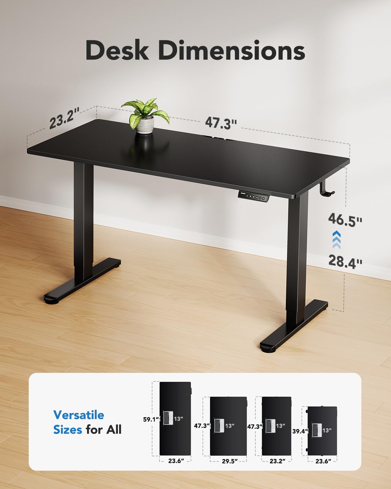 HUANUO Electric Standing Desk, Single Monitor Mount