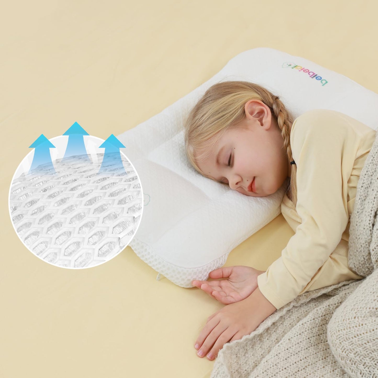 Hebove Kids Pillow, Kids Pillows for Sleeping, Baby Pillow, Toddler Pillows, Baby Pillows for Sleeping for Newborn, Toddler Pillow 1-3 Year Old, Machine Wash,Toddler Pillow 3 Year Old