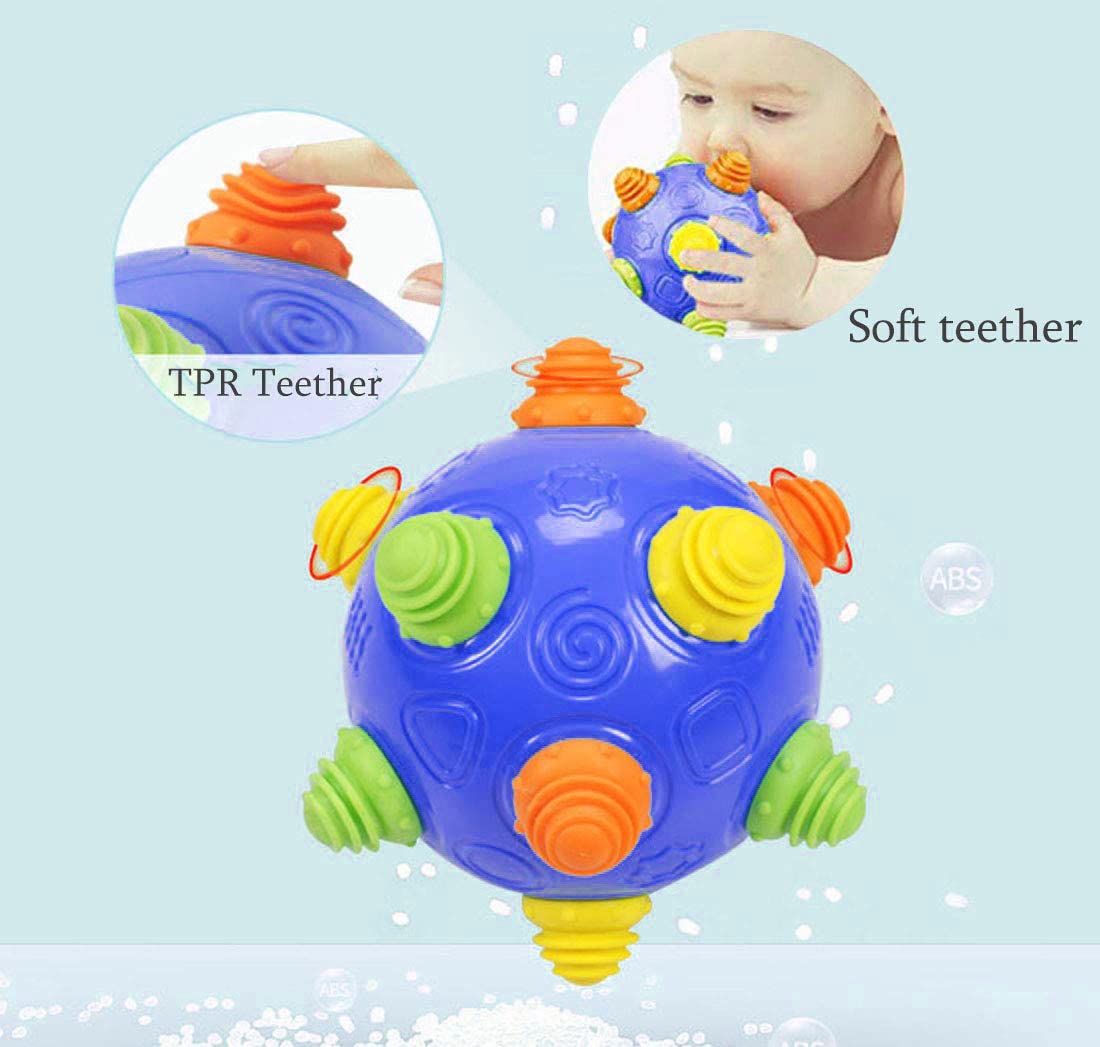Toddlers Baby Music Shake Dancing Ball Toy, Move and Crawl Ball Toys for Kids,Bouncing Sensory Learning Ball Toys Ideal Gift for Baby Boys and Girls, Endless Fun for Children (Navy Blue),18+ Months