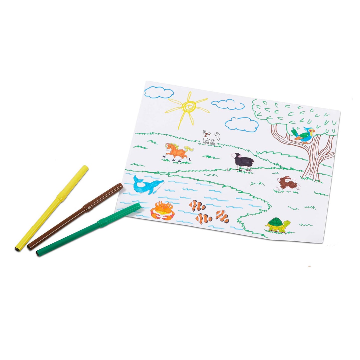 Melissa & Doug Deluxe Wooden Stamp Set: Animals - 30 Stamps, 6 Markers, 2 Stamp Pads Kids Art Projects, Wooden Stamps with Washable Ink, for Kids Ages 4+
