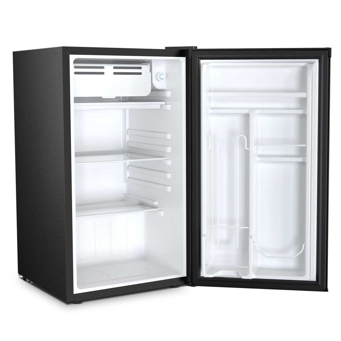 Antarctic Star 3.2 Cu.Ft. Mini Fridge with Freezer, Small Refrigerators with Adjustable Thermostat, Low Noise, Energy Saving, Compact Refrigerators for College Dorm, Office, Apartment, Stainless Steel