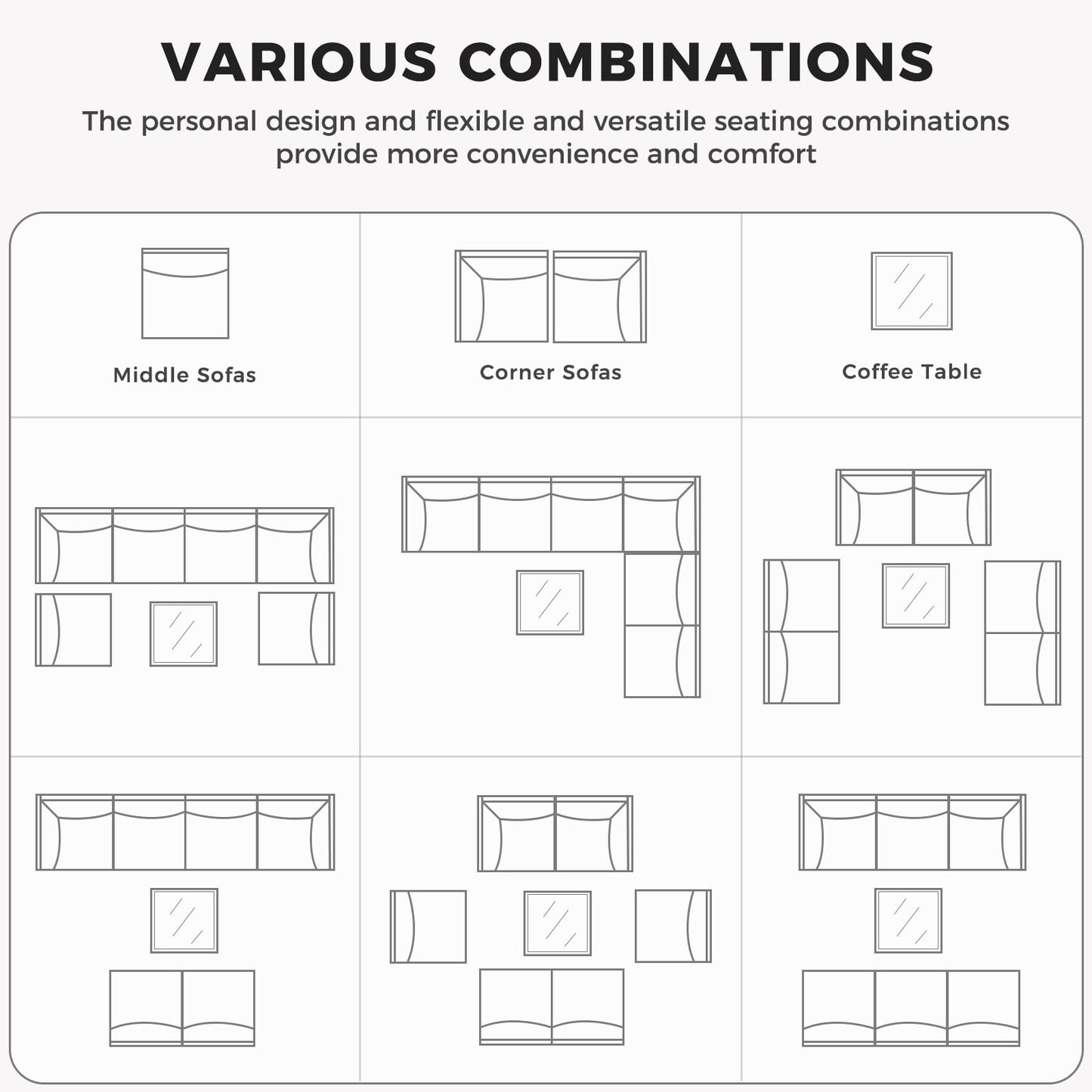 Grand patio Wicker Patio Furniture Set, All Weather Outdoor Sectional Sofa with Blue Thick Cushions and Coffee Table, 7 Pieces Sectional, Brown