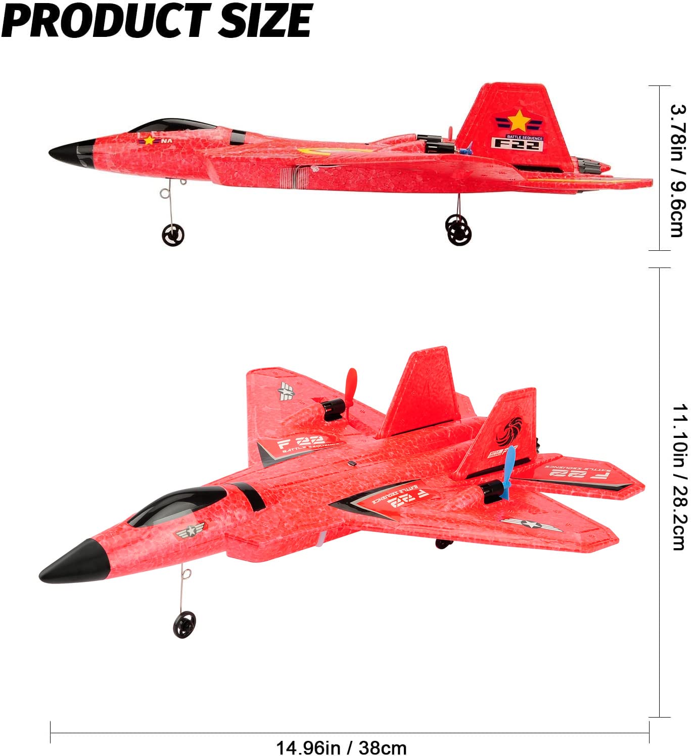 RoofWorld RC Plane, F22 RC Airplane Fighter Ready to Fly, 2.4Ghz 2 Channel Remote Control Plane, RC Airplanes Toy for Boys Girls Kids Beginners