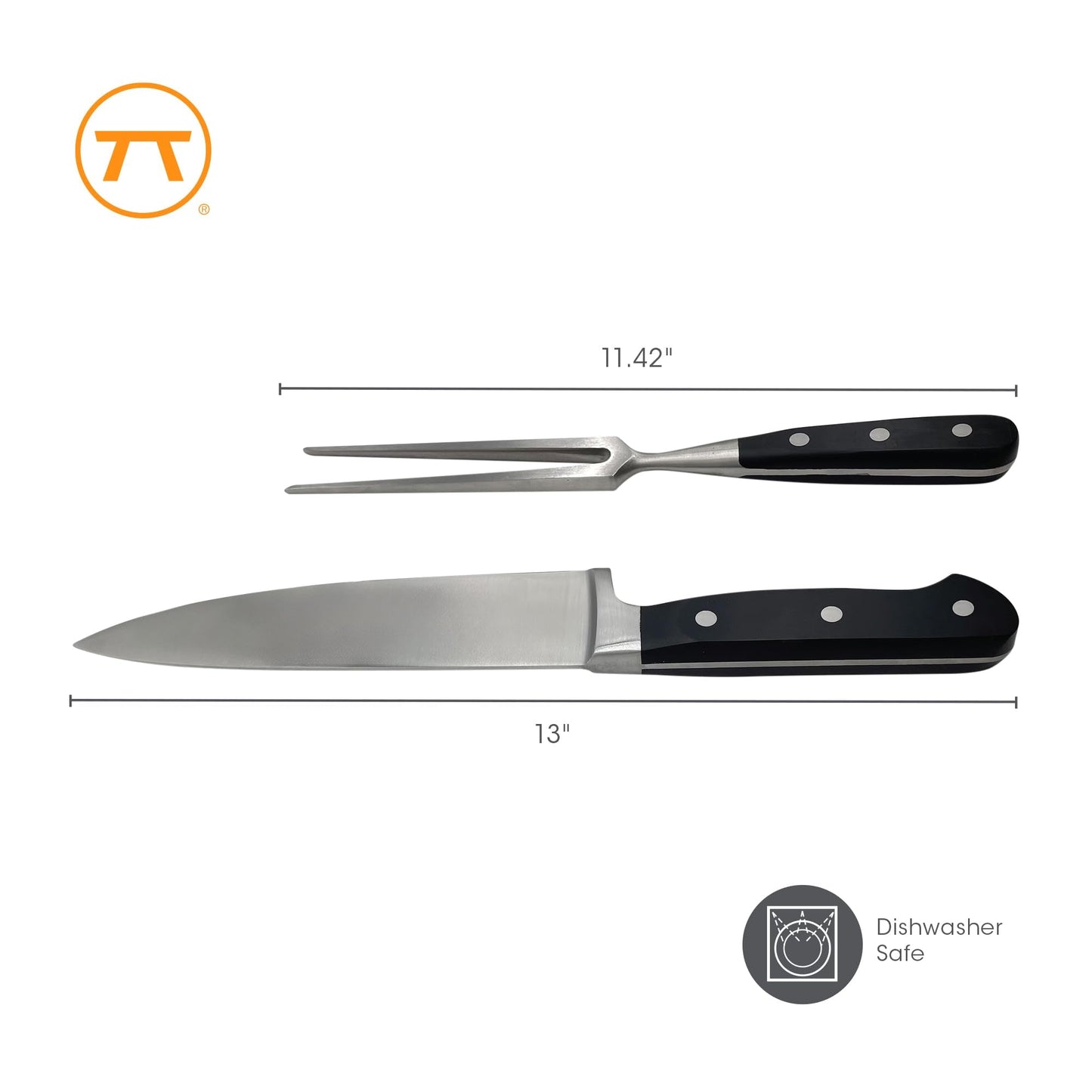 Ironwood Gourmet Kansas City Carving Board and Chef's Carving Knife and Dual Pronged Meat Fork Set
