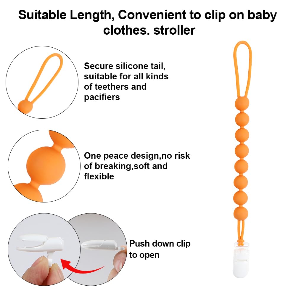 Baby Food Grade Silicone Sport Ball Teether Toy with Pacifier Clip Holder,Teething Pain Relief Toys Gift Set for 3 Months+ Boys and Girls,Freezer Safe,BPA Free. (American Football)