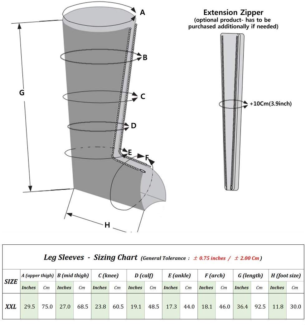 DOCTOR LIFE LX9max Full Body (A) - Sequential Air Compression Recovery System : Device + Legs (2XL) + Arm + Waist + Bag