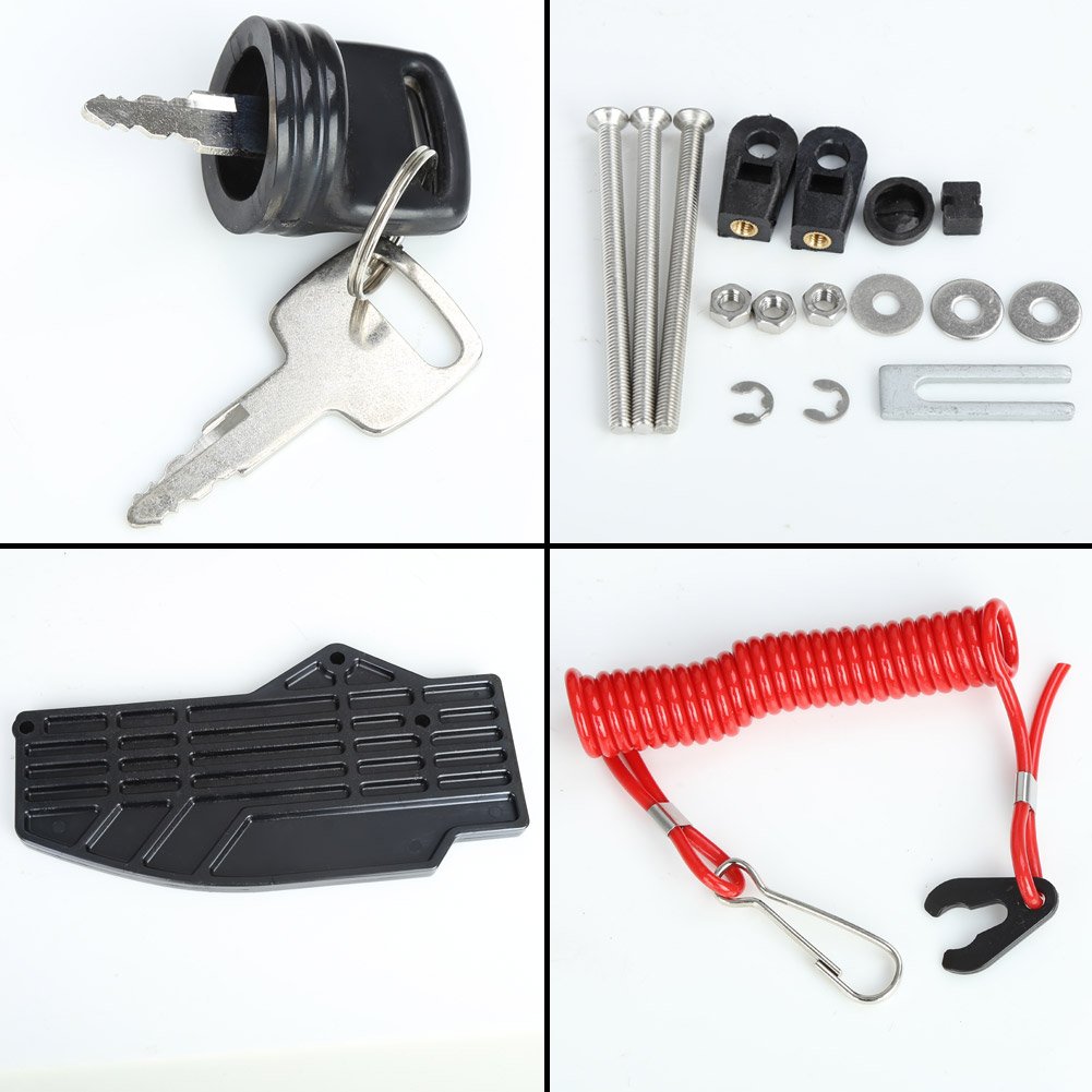 Rupse Outboard Remote Control Box Side Mount Push Open Outboard Motor,Boat Throttle Control For Yamaha With 10 Pin Cable 16.7Ft Harness OEM 703-48205