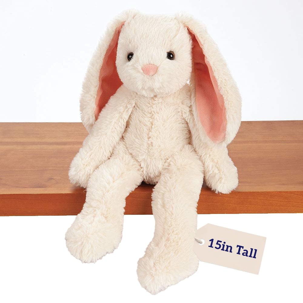 Vermont Teddy Bear Ivory Easter Bunny Stuffed Animal | 15 Inch Soft Plushies and Bunny Toys | Emotional Support Plush for Kids and Adults | Cuddly Buddy Collection Plushie for Snuggling