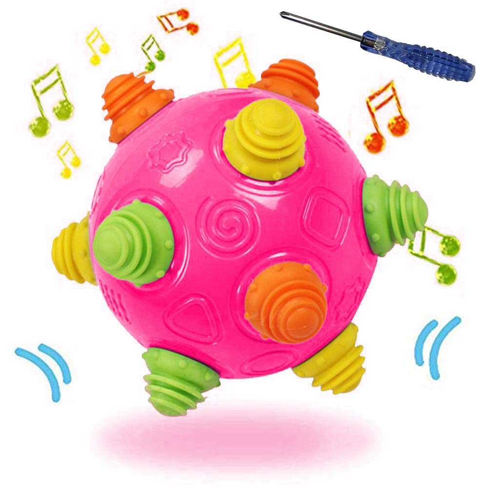 Toddlers Baby Music Shake Dancing Ball Toy, Move and Crawl Ball Toys for Kids,Bouncing Sensory Learning Ball Toys Ideal Gift for Baby Boys and Girls, Endless Fun for Children (Navy Blue),18+ Months