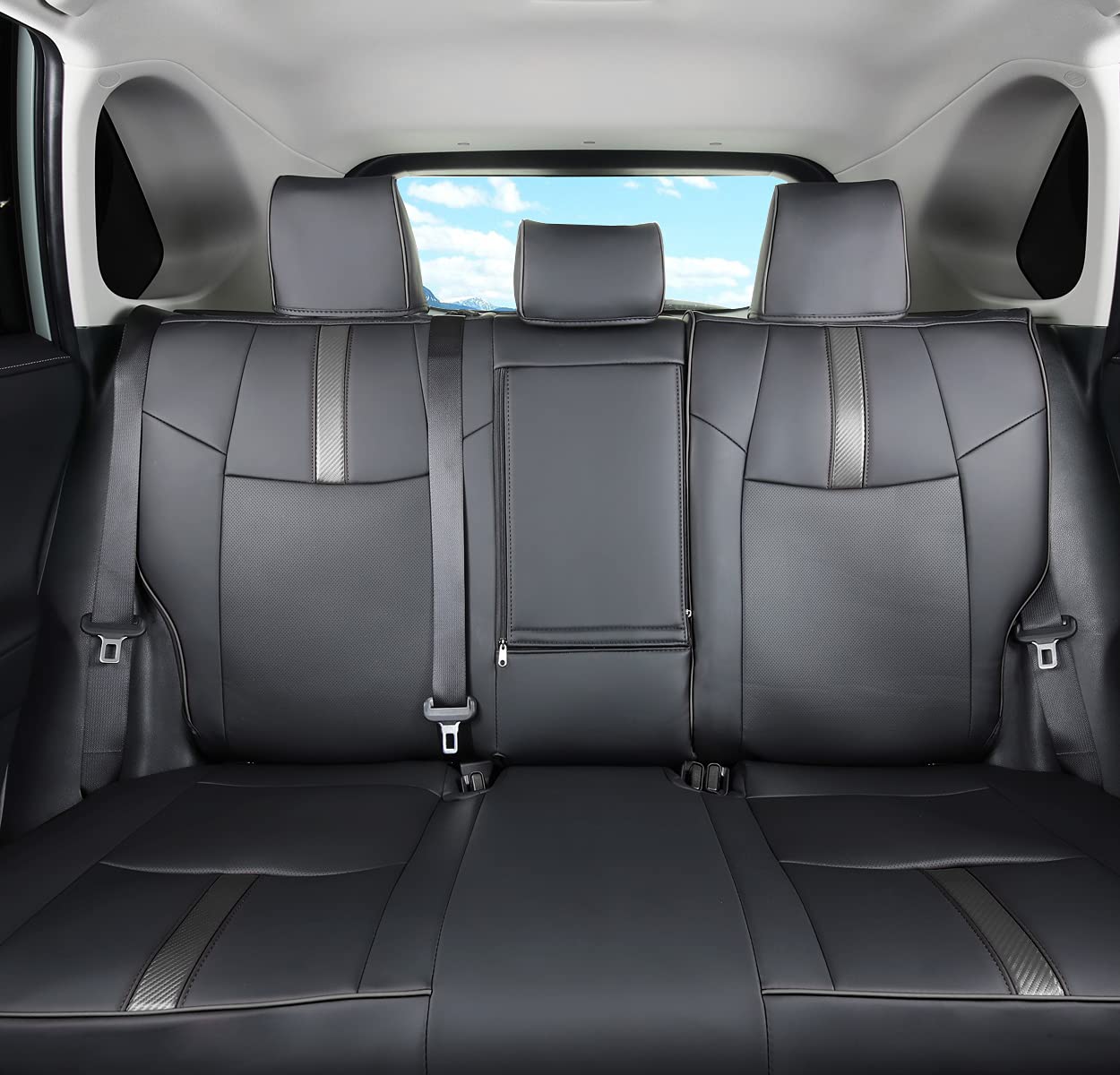 LuLuDa Custom Fit RAV4 (Not for Hybrid) Car Seat Covers Fit for Toyota RAV4 LE Limited XLE Premium 2019 2020 2021 2022 2023 2024 2025 with Waterproof Faux Leather (LU01-XLE, Black)