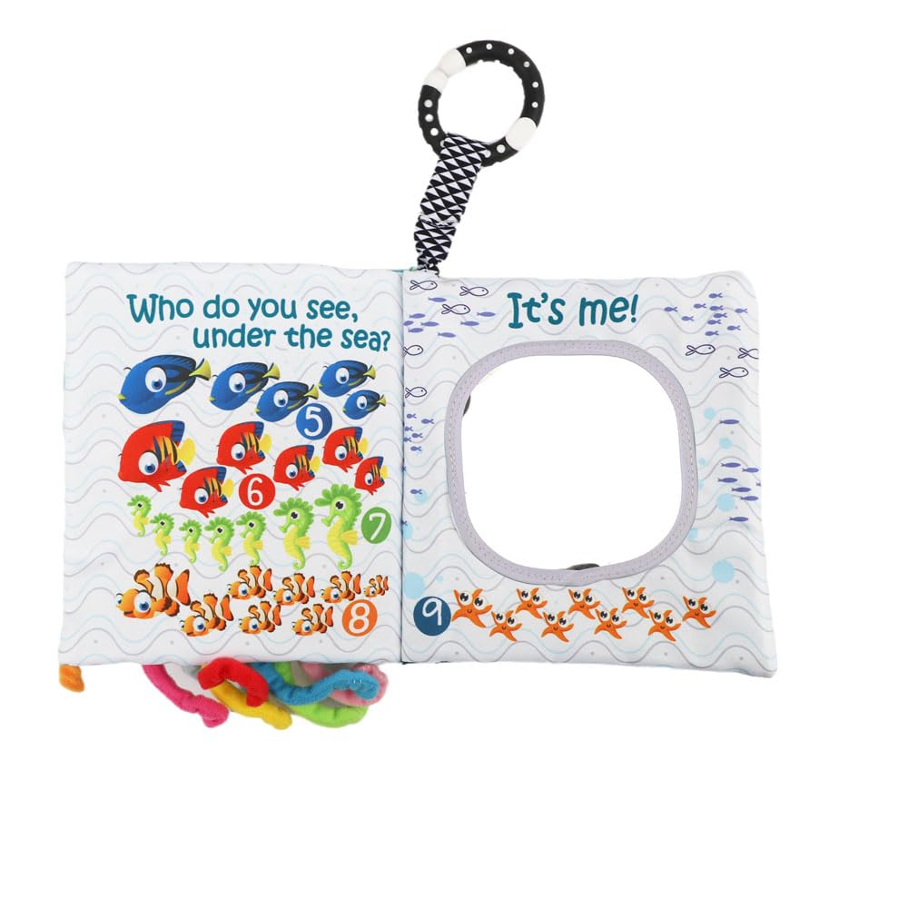 bebe mondo Unicorn Baby Crinkle Books & Fish Teething Toy for Newborn Babies Infants 0-3-6-12-18 Months Baby Gift