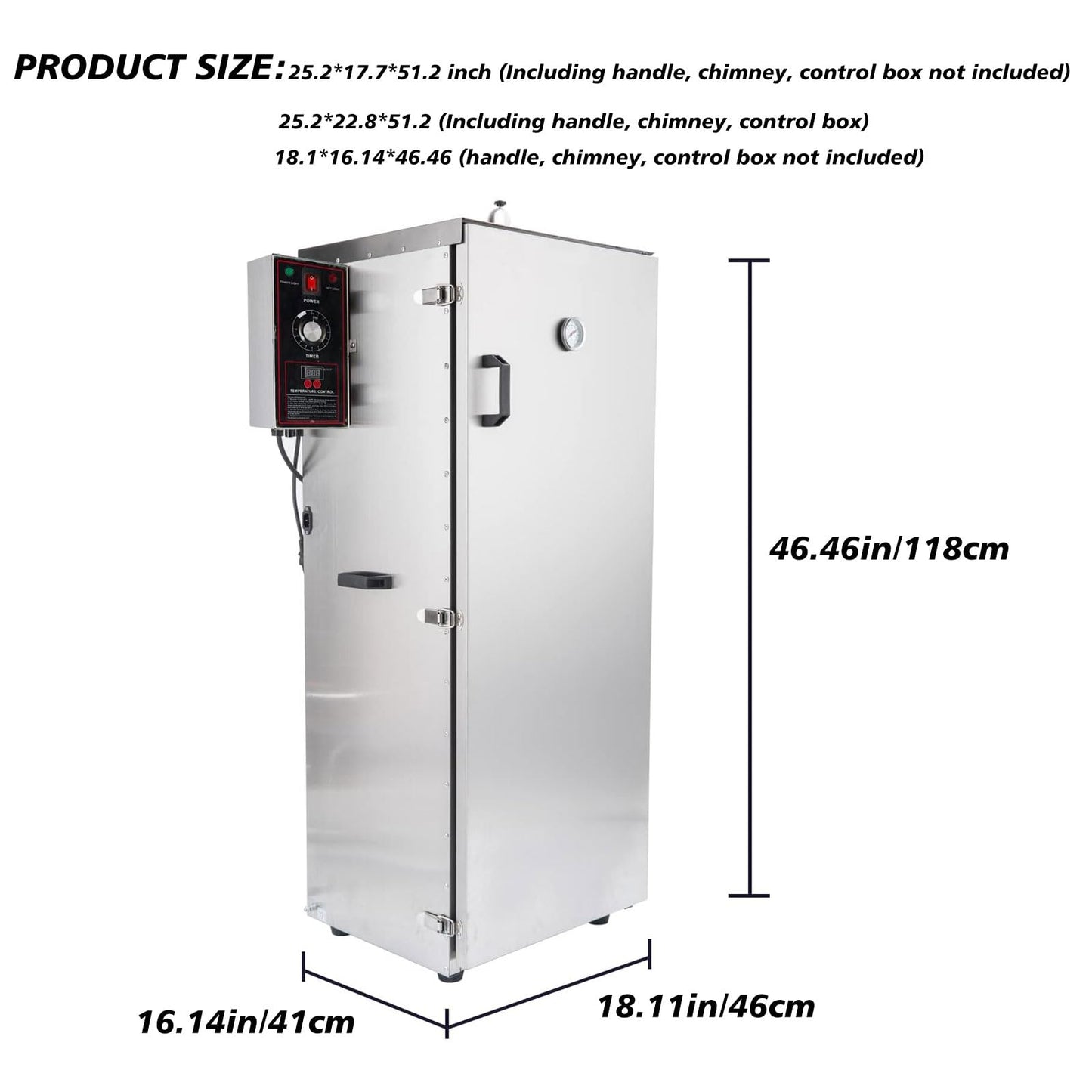 HAKKA Commercial Electric Smoker, Vertical Smoke Oven 8 Racks for BBQ Grill Outdoor Indoor Home Cooking Pastrami, Sausage, Bacon, Smoked Chicken, Smoked Pork (DSH-S50B)