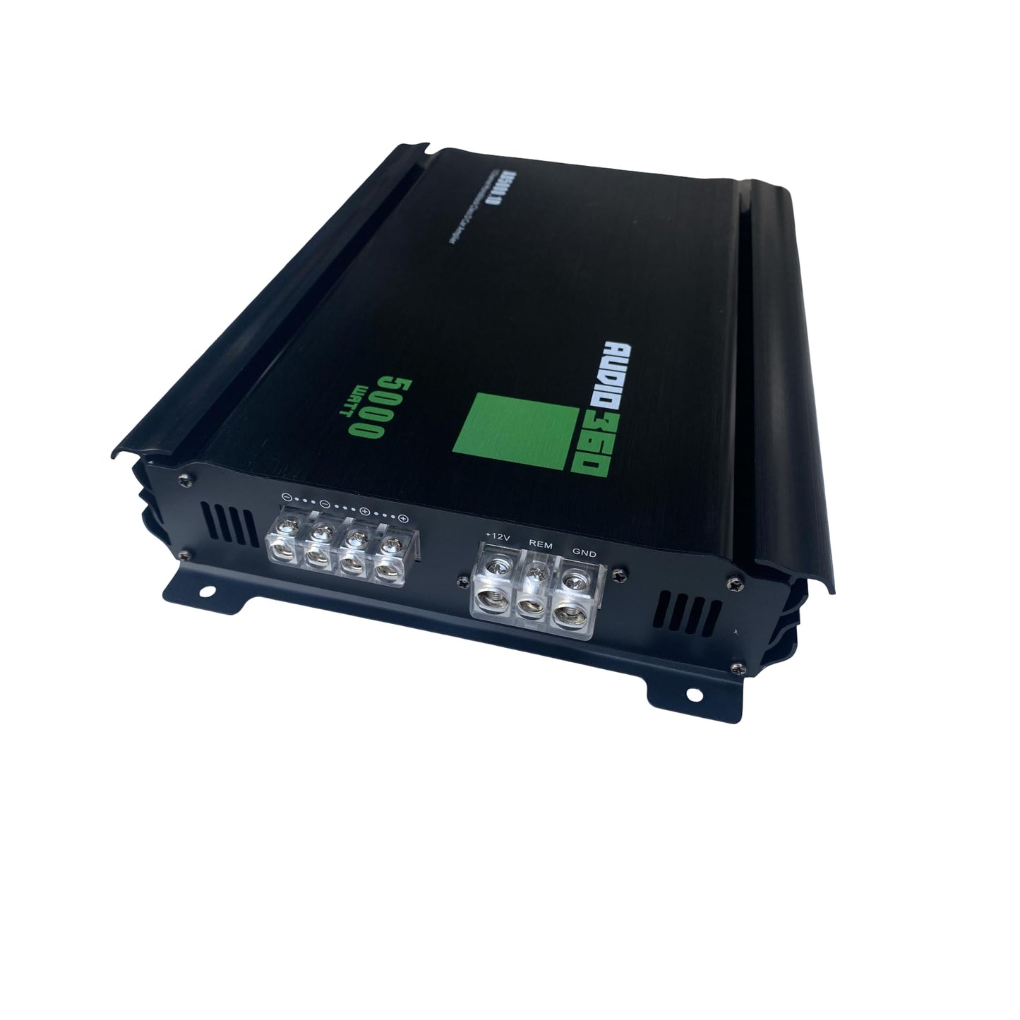 Audio360 AD5000.1 Monoblock Car Audio Amplifier, 5000W Max Power, Compact Class D 1-Ohm Stable Subwoofer Amp with 90dB SNR, Clean Deep Bass Output