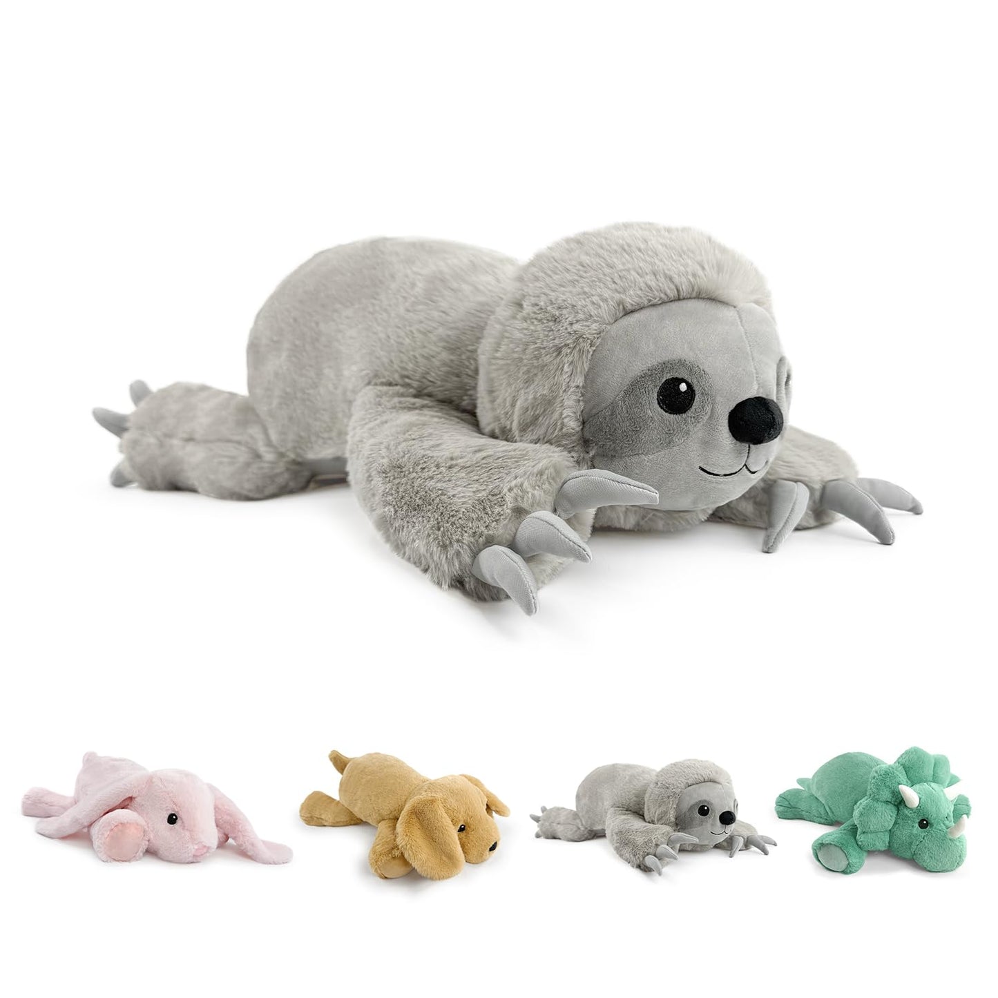 JUSTQUNSEEN 4.5 Lbs Weighted Stuffed Animals for Kids and Adults 22" Cute Sloth Shaped Toys Soft Weighted Plush Toys Gifts for Christmas Easter Birthday Holidays Ideal Huggable Plush Pillow (Sloth)