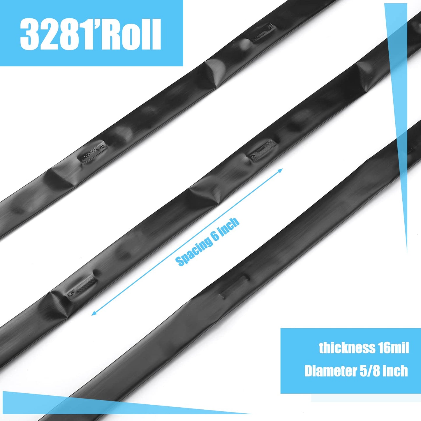 Treela 3281ft 5/8 Inch Drip Tape 6" Spacing Roll 16 Mil Irrigation Hose Garden Watering Tube Line Automatic Equipment for Garden Irrigation System Flower Patio Lawn Hose