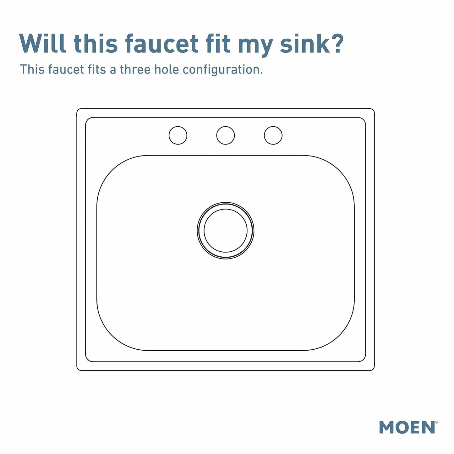 Moen Chateau Chrome One-Handle Low-Arc Kitchen Faucet with Side Sprayer in Deck Plate for 3-Hole Setup, 7434
