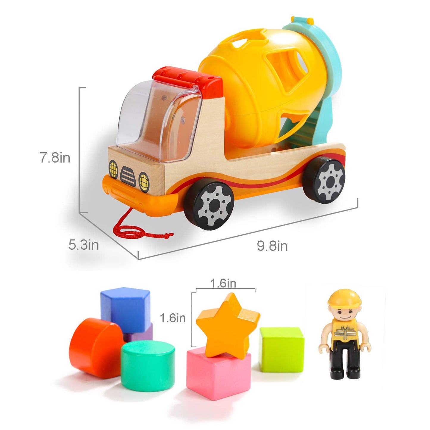 TOP BRIGHT Wooden Shape Sorter Toys for Toddlers Learning Sort and Match for 2 Year Old