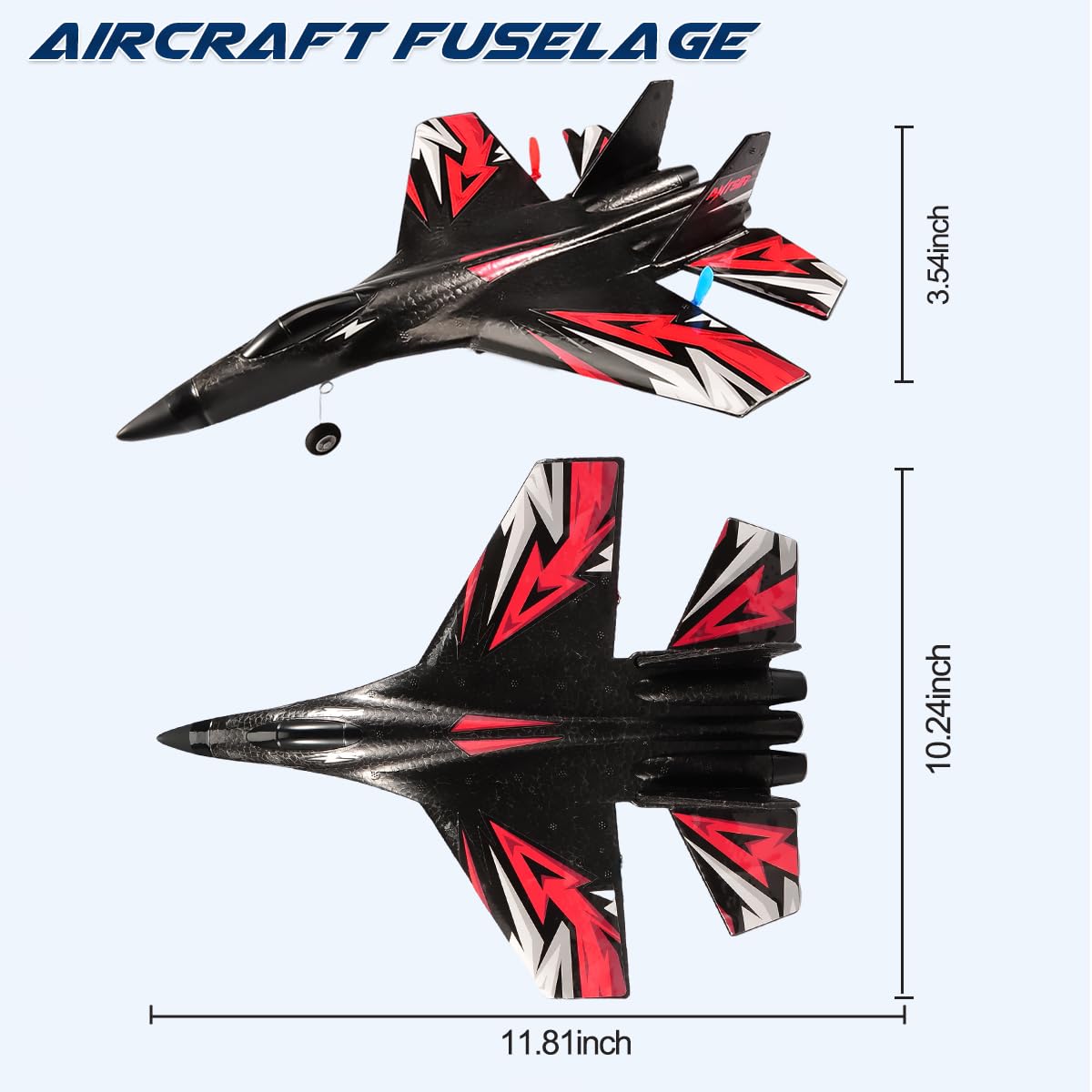 Fremego SU27 RC Plane, 2.4GHZ RC Airplane Ready to Fly Remote Control Airplane W/ 2 Batteries & 6-axis Gyro Stabilizer, 2CH RTF Hobby RC Glider for Beginners Kids Boys Girls Adults