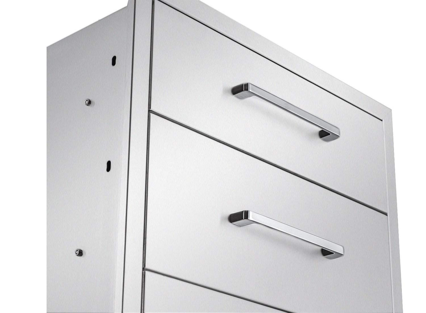yuxiangBBQ Outdoor Kitchen Drawers Stainless Steel 3-Drawer BBQ Drawer 18" W x 21" H x 23" D Enclosed Built-in Drawer Flush Mount for Outdoor Kitchens & BBQ Islands