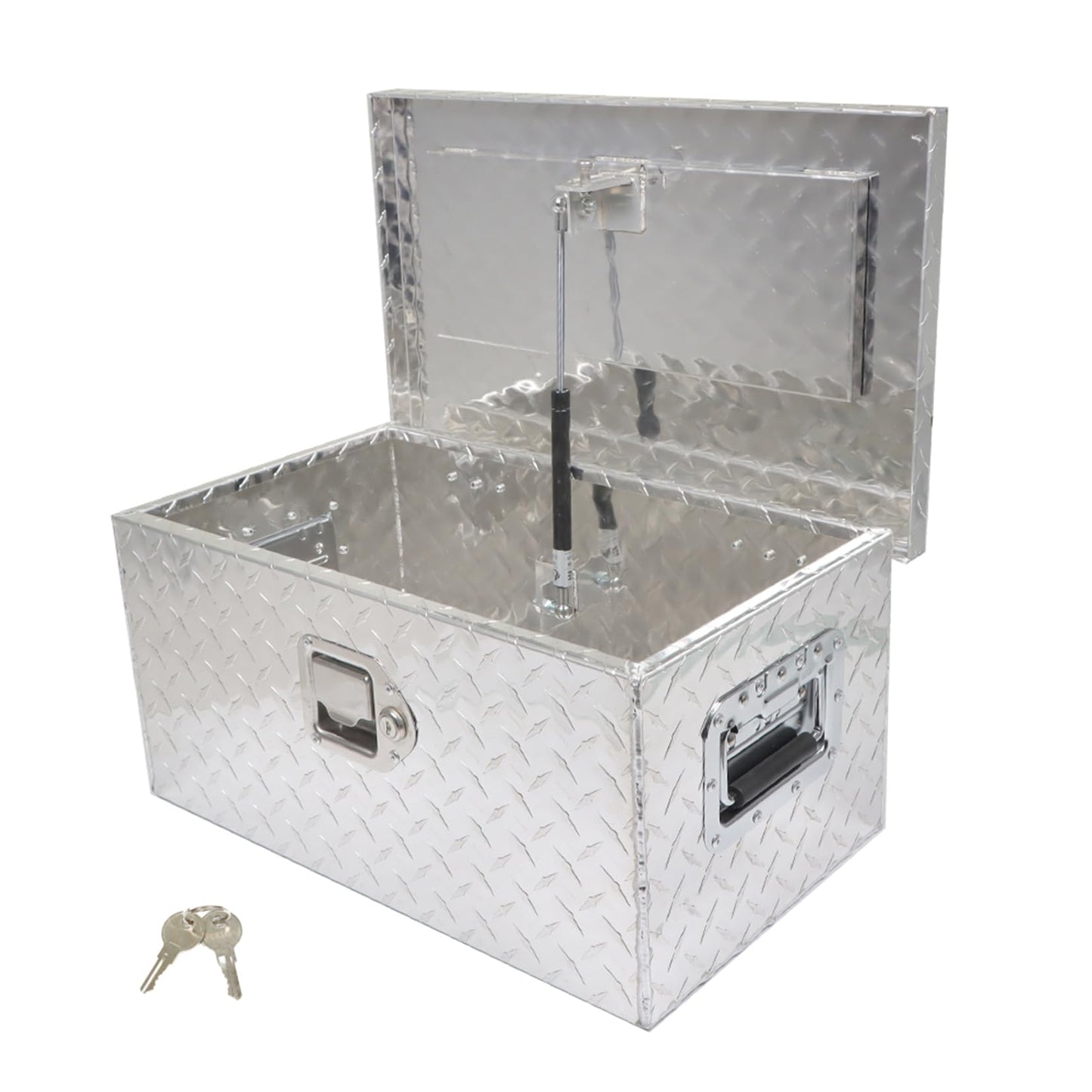 SEBLAFF 20 Inch Heavy Duty Aluminum Diamond Plate Tool Box Silver Replacement for Pick Up Truck RV Trailer with Lock & 2 Keys