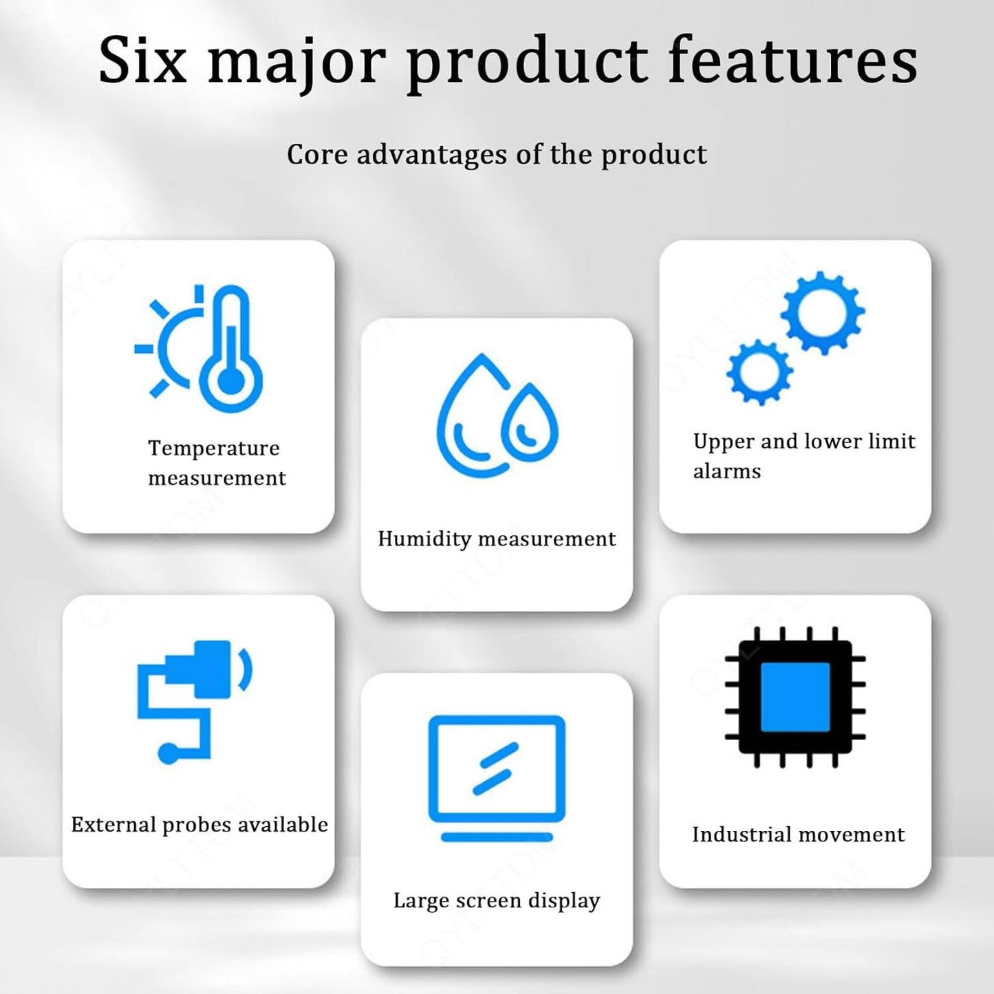oiakus Digital Thermometer Hygrometer, Upper and Lower Limit Alarm, External Rainproof Probe, -40～80℃, 0~99% RH, Long Range Visualization, for Home, Classroom, Industrial Use