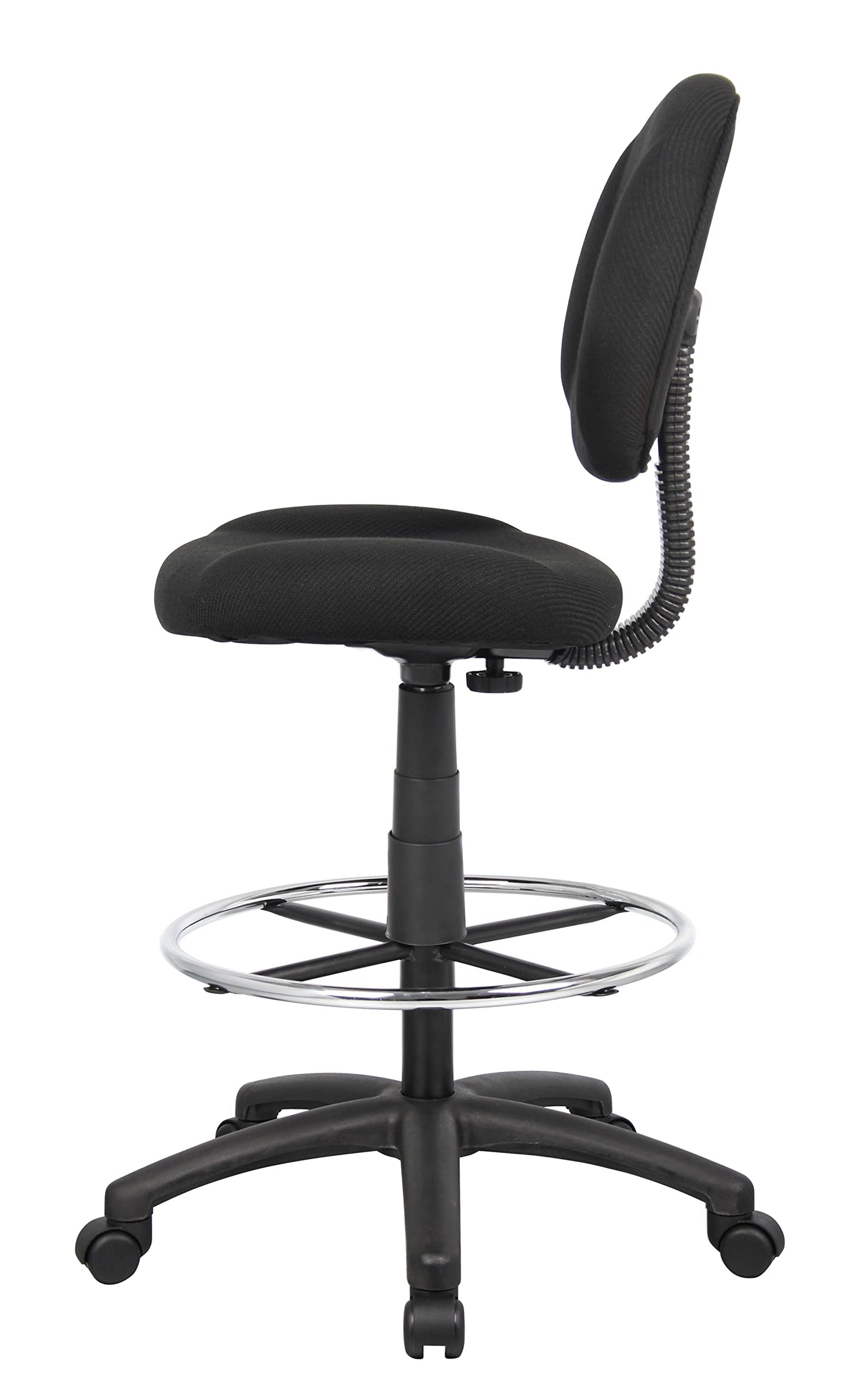 Boss Office Products B1615-BK Ergonomic Works Drafting Chair Without Arms in Black, Mid-Back