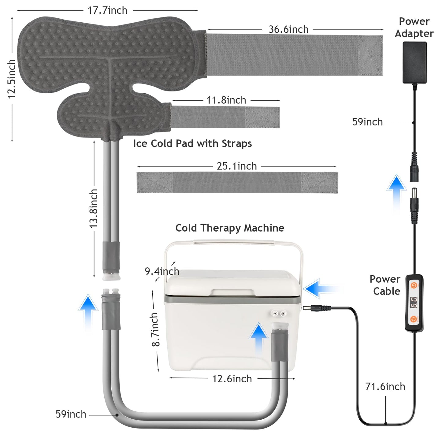 Ice Machine for Shoulder After Surgery Recovery, Timer Control Cold Therapy Machine, Universal Cryotherapy System Ice Therapy Machine with Leak-Proof Design for Post-Surgery Care Injury Relief