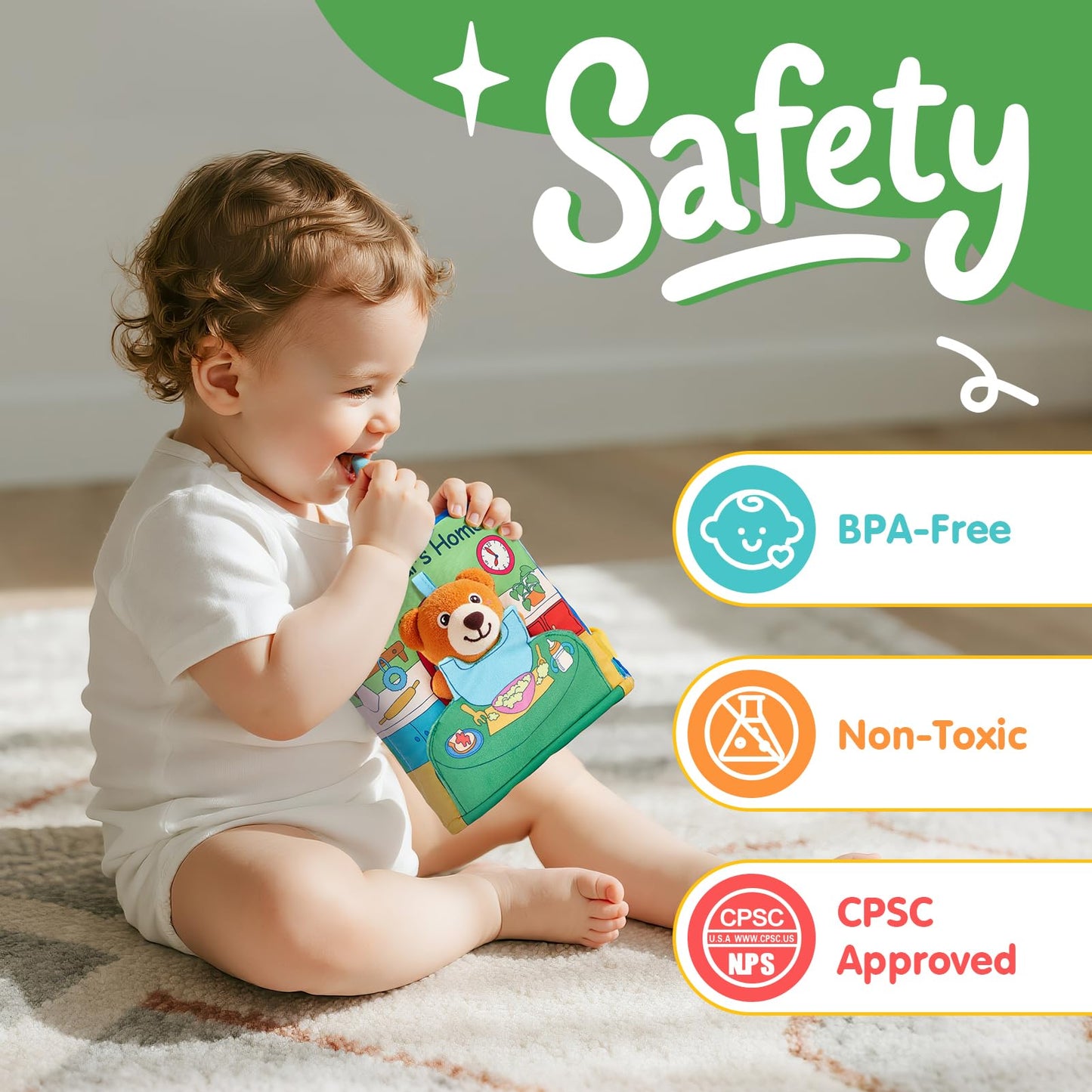hahaland Baby Books 0-6 Months - 3D Touch and Feel Soft Activity Books Tummy Time Sensory Baby Toys