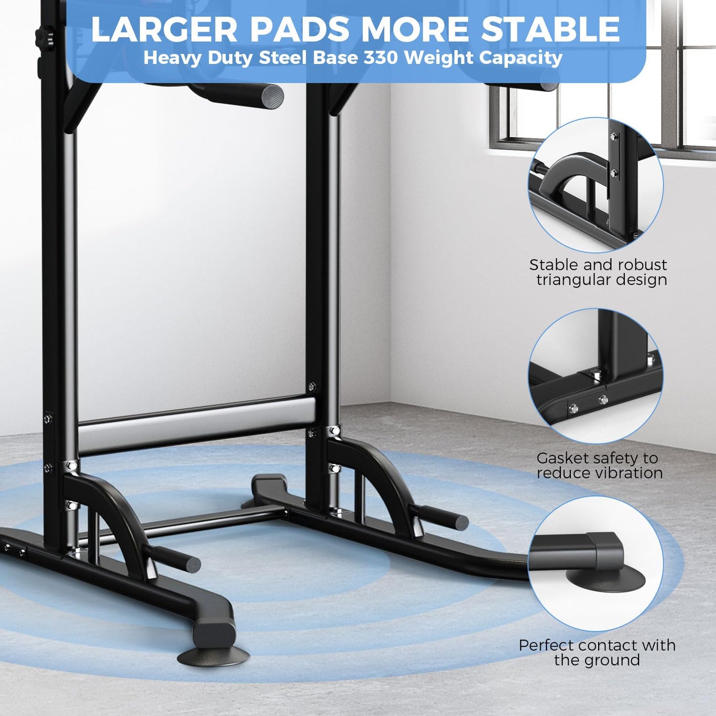 ZENOVA Pull Up Bar Power Tower Dip Bar Pull Up Stand Dip Station Multi-Function Workout Station Fitness Equipment Home Gym Machine