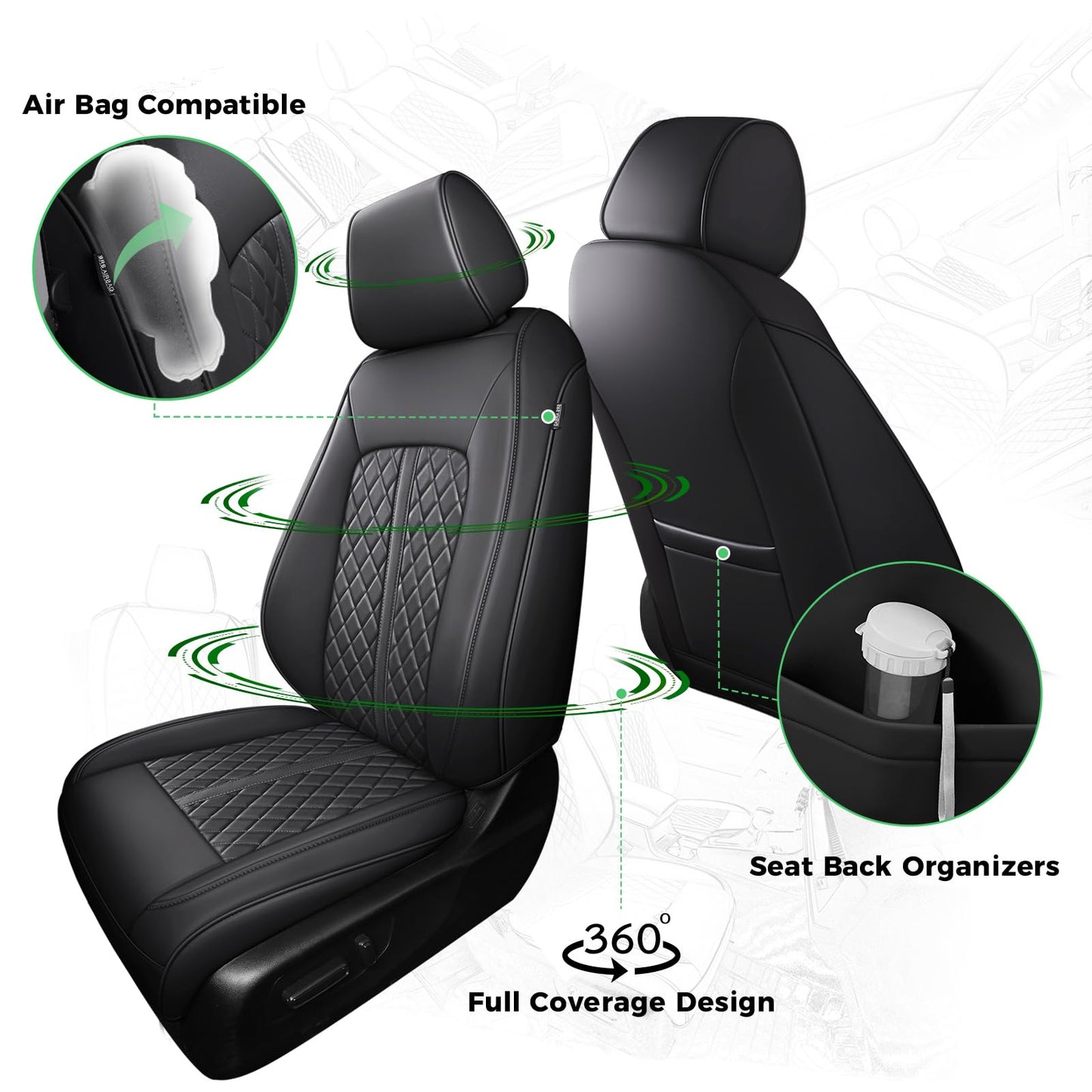 RIDEPOSH for Honda HRV Seat Covers 2023 2024 2025 2026 Sport LX, Custom Fit Car Seat Cover Full Set, Waterproof Leather HR-V Seat Protectors, SUV Cushions Accessories, Black, NOT Fit for EX-L