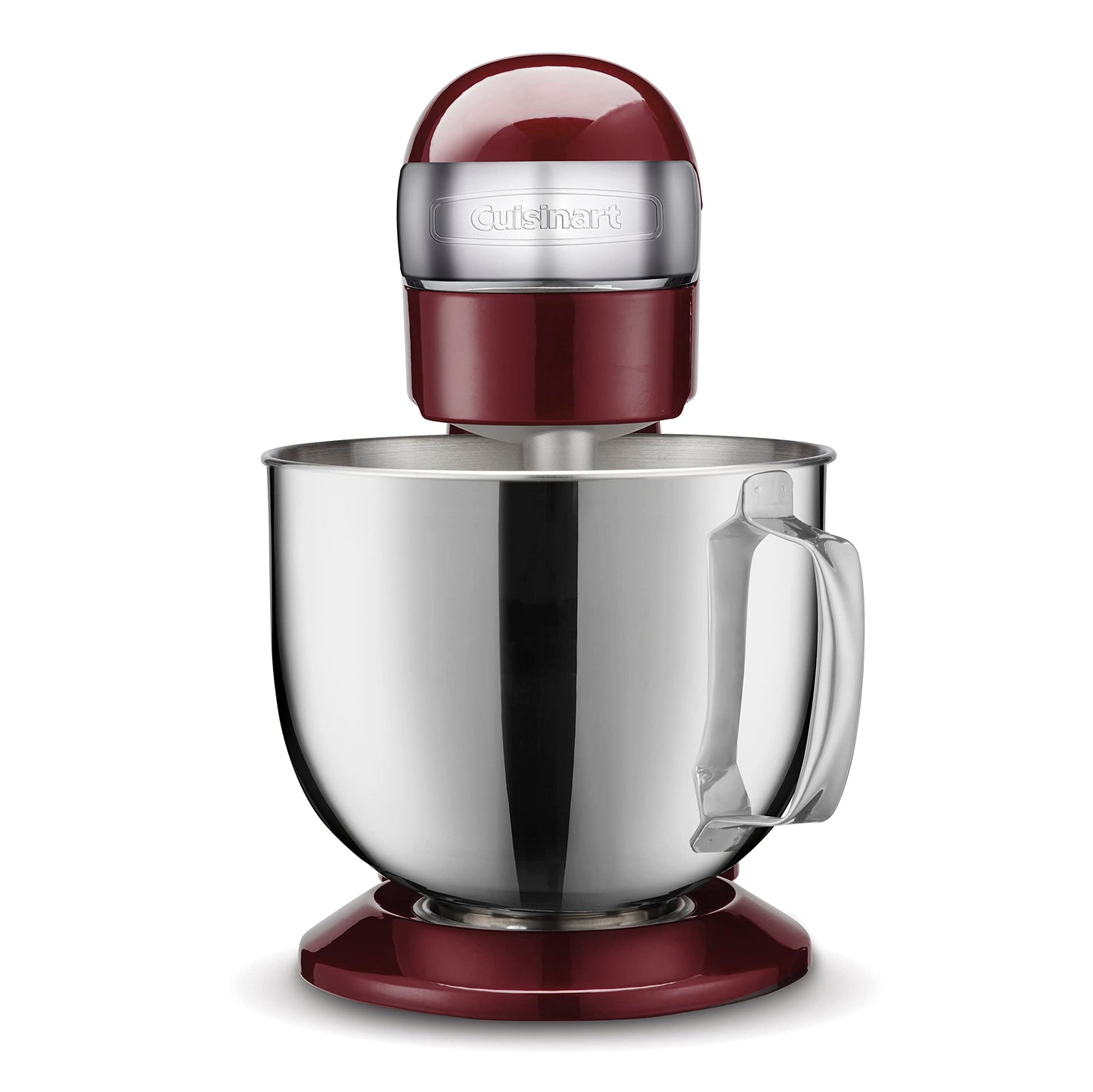 Cuisinart Stand Mixer, 12 Speed, 5.5 Quart Stainless Steel Bowl, Chef’s Whisk, Mixing Paddle, Dough Hook, Splash Guard w/Pour Spout, Pinot Noir, SM-50PNNAS (Renewed)