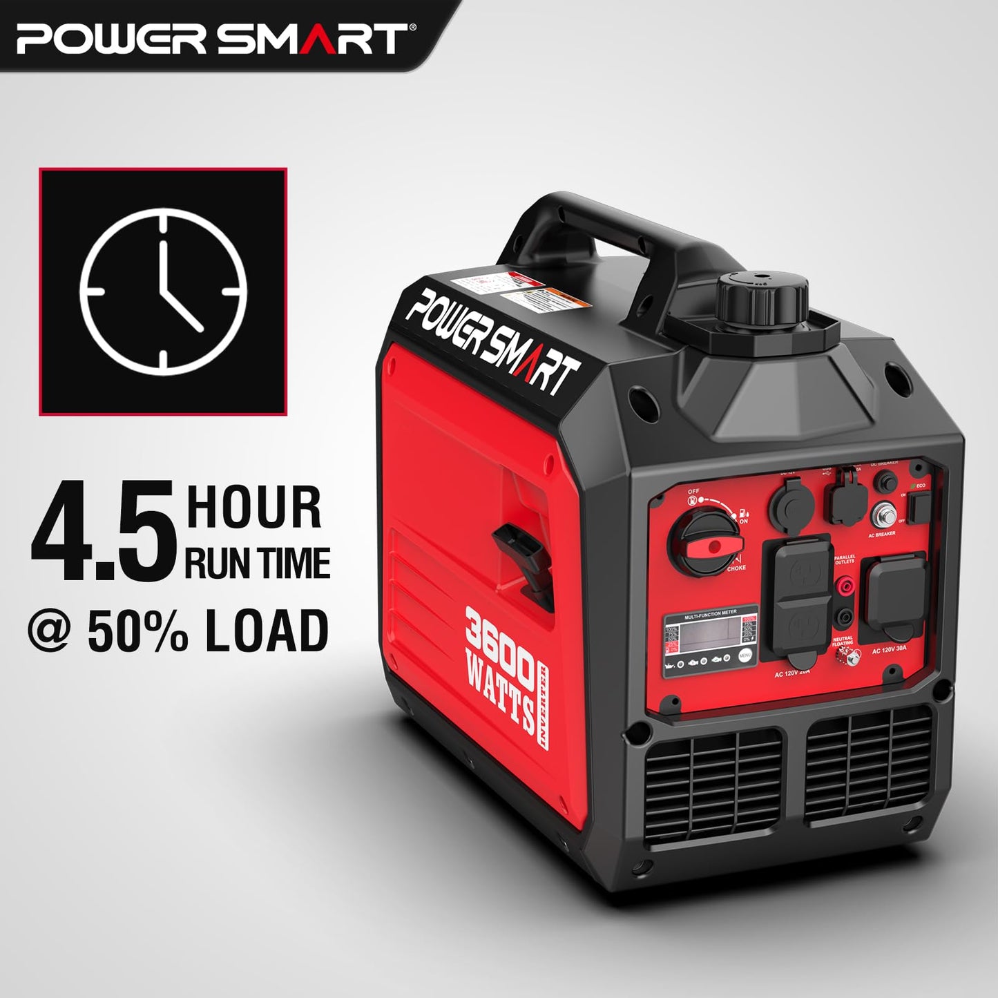 PowerSmart 3600-Watt Portable Inverter Generator, Quiet, 30 amp for RV, home use