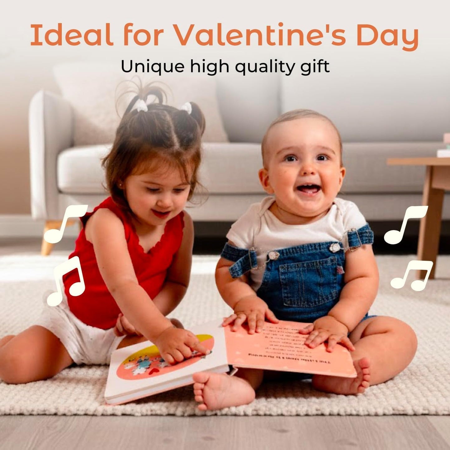 Cali's Books Music Books for Toddlers 1-3 Years Old - Toddler Valentines Day Book for Kids, Valentine Baby Sound Book for Girls, Musical Song Toy for 1 Year Old, Singing Toys for 2 Year Olds