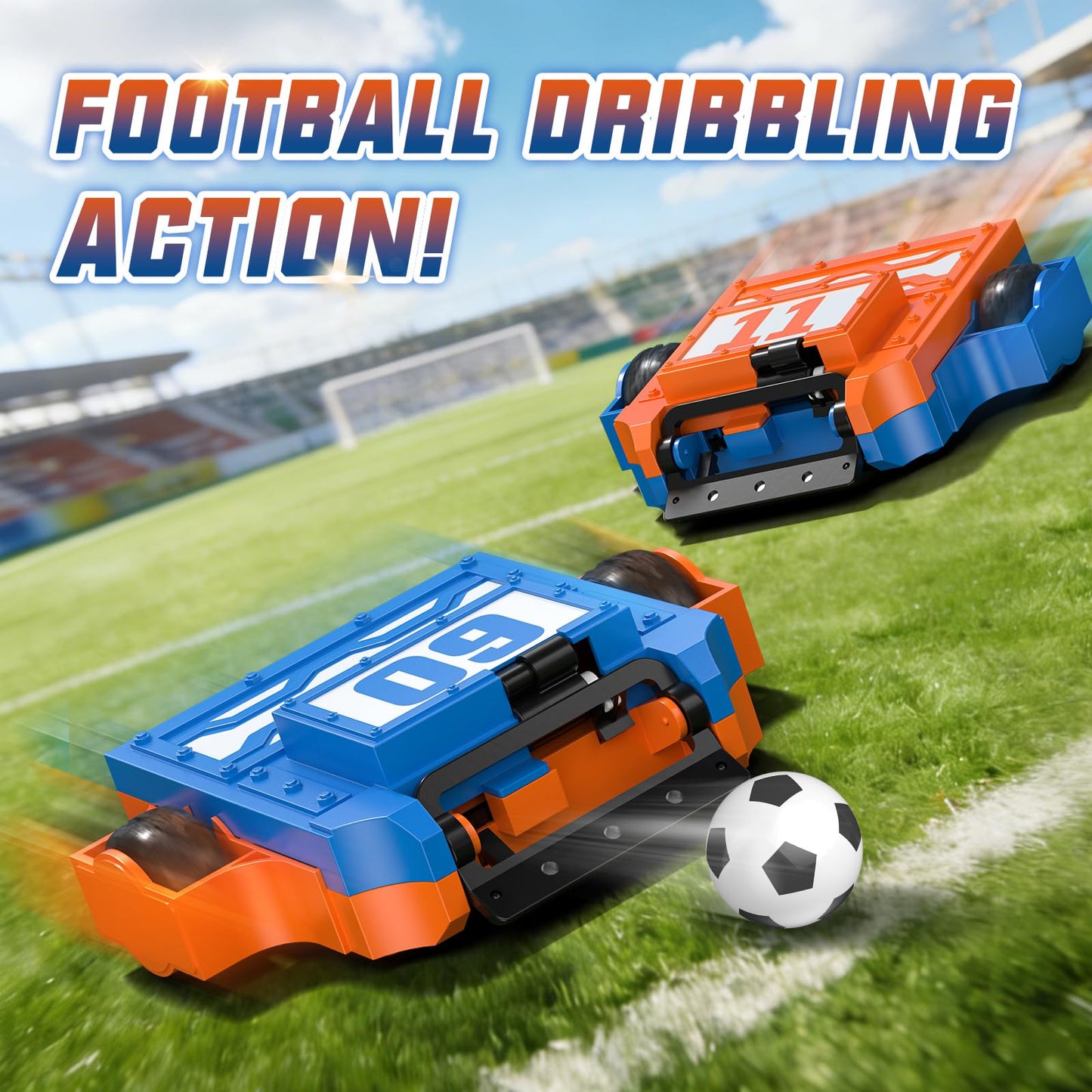 ACIKETO Remote Control Battle Robots Soccer Robot Game Set for Kids, 2-Player RC Football Robots Table Game with 2 Balls & 2 Goals, Fighting Robot STEM Toy Birthday Gift for Boys and Girls Age 5 & Up