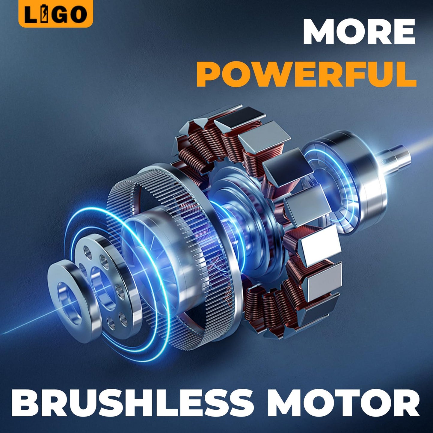 LIGO 40V Cordless Lawn Mower w/11Gal Bag & 2X4.0Ah Battery | 15" Brushless Motor, 6-Position Height (0.98"-2.95") | Walk-Behind Grass Catcher w/Patented Comb | 20V/40V Tool Compatible