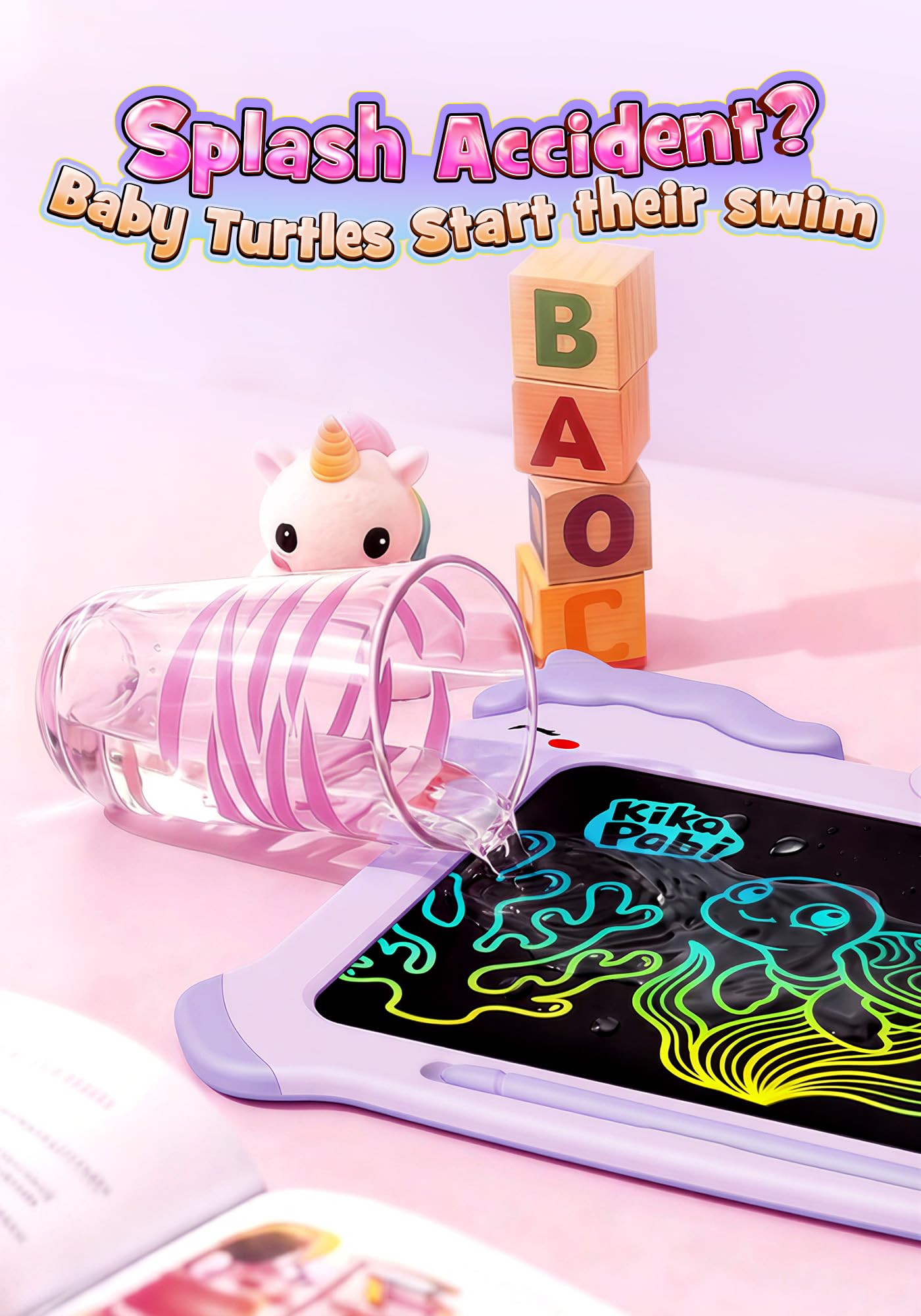 8.5 inch LCD Writing Tablet for Kids, Unicorn Toys Gifts for Girls Aged 3-5, Toddler Girl Kids Educational Travel Toy, Birthday Gift for 3 4 5 6 7 8 9 Year Old Girl (Purple