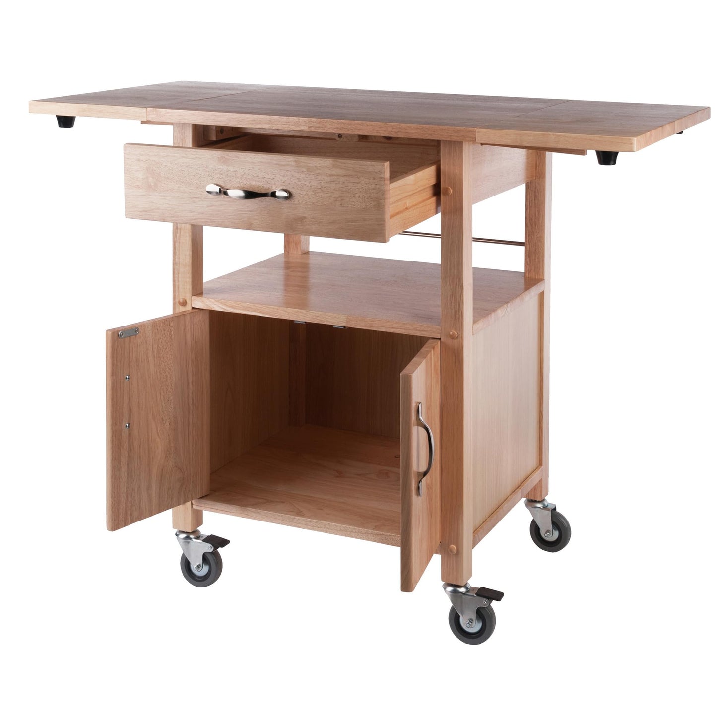Winsome Wood/Veneer Mobile Kitchen Cart with Lockable Wheels, Beech (84920)