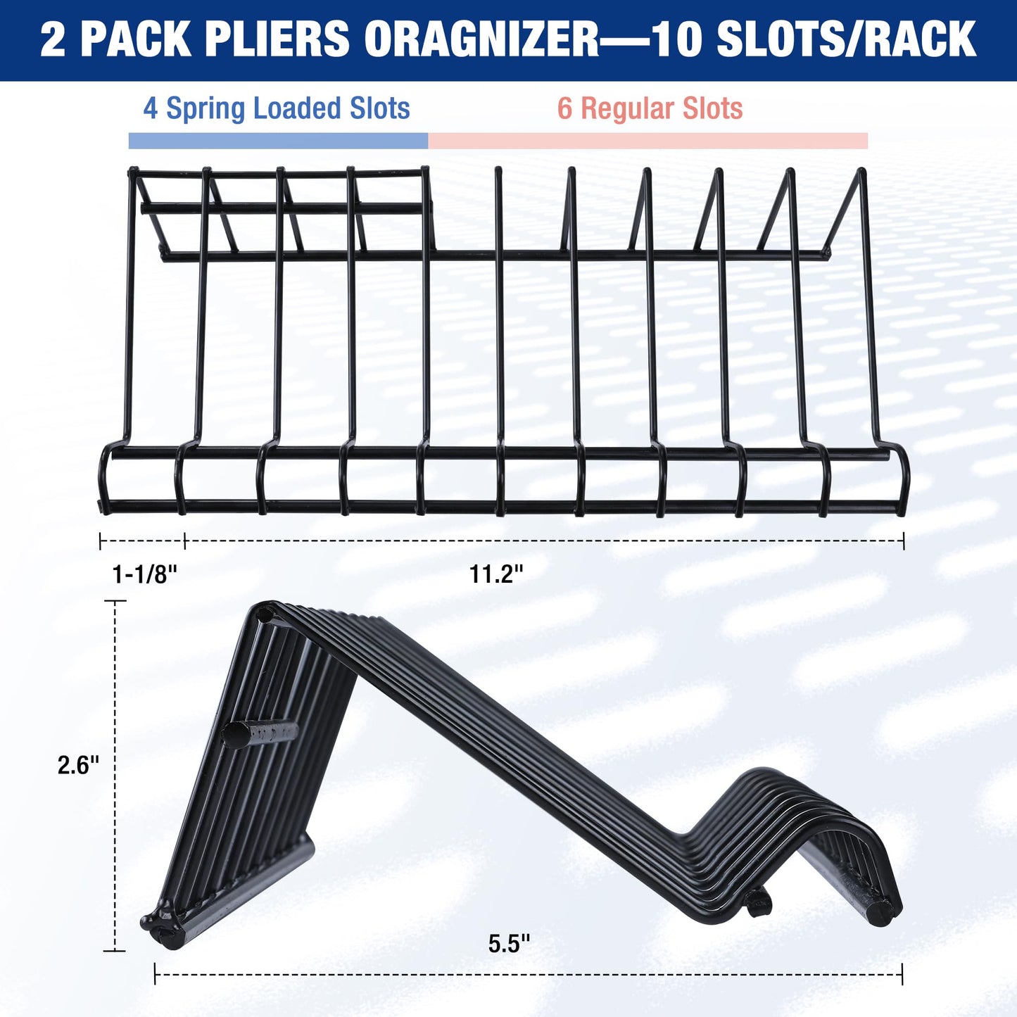 WORKPRO Pliers Set, 20-Piece Full Assortment of Pliers with 2-pack Plier Organizer Rack, Great Fits for Tool Box Drawer or Tool Chest, Ideal as Home, Garage, Mechanics & DIY Projects