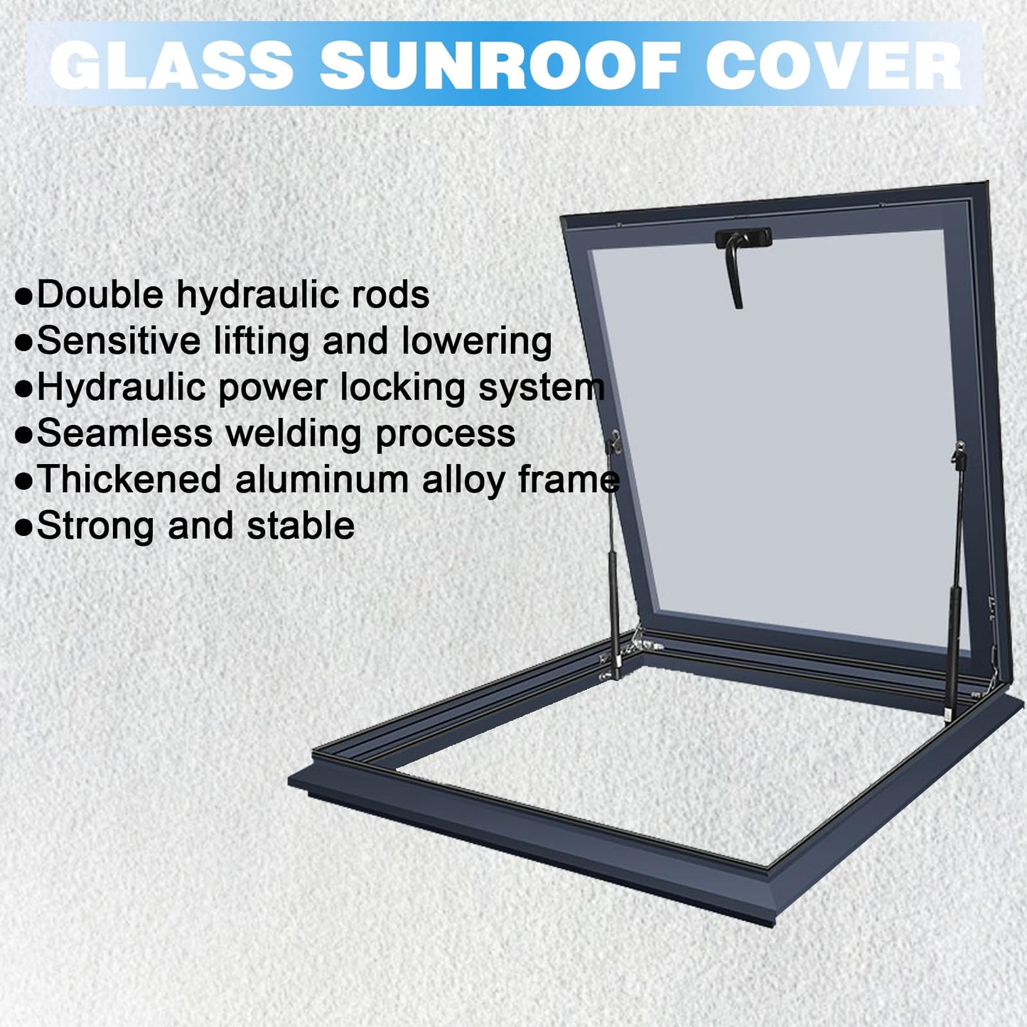 Skylight Roof Window, Tempered Glass Skylight Cover, Aluminum Alloy Frame & Hydraulic Rod, Egress Roof Window with Double-Layer Tempered Glass, for Roof, Attic, Basement, Sun Room(22.8*30.7in/58*78cm)