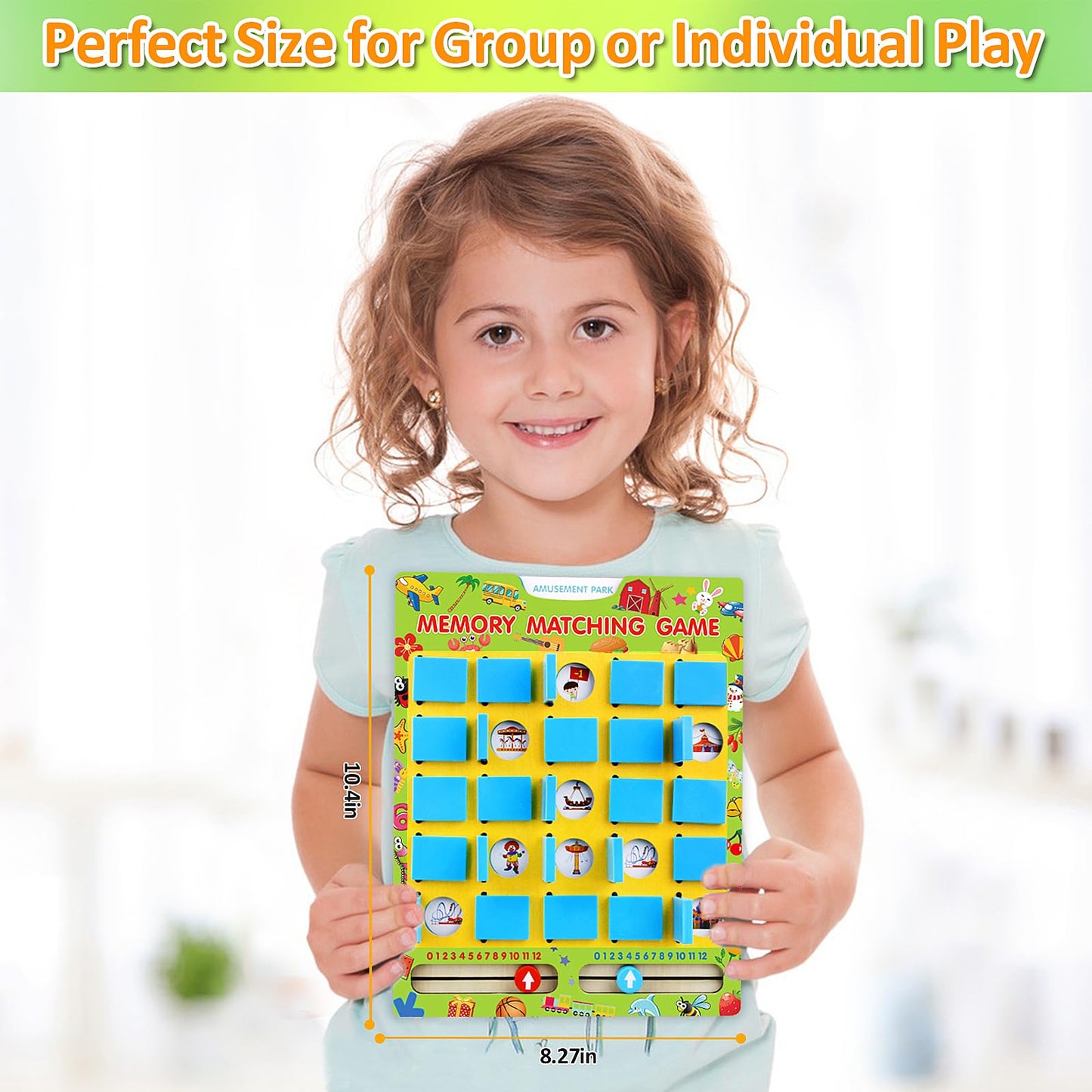 Vinlon Matching Memory Game for Kids Ages 4-8, Flip to Win Board Games Travel Toys Parlor Games for 3 4 5 6 7 8 Years Old, Road Trip Essentials, Airplane, Car Activity Easter Basket Stuffers