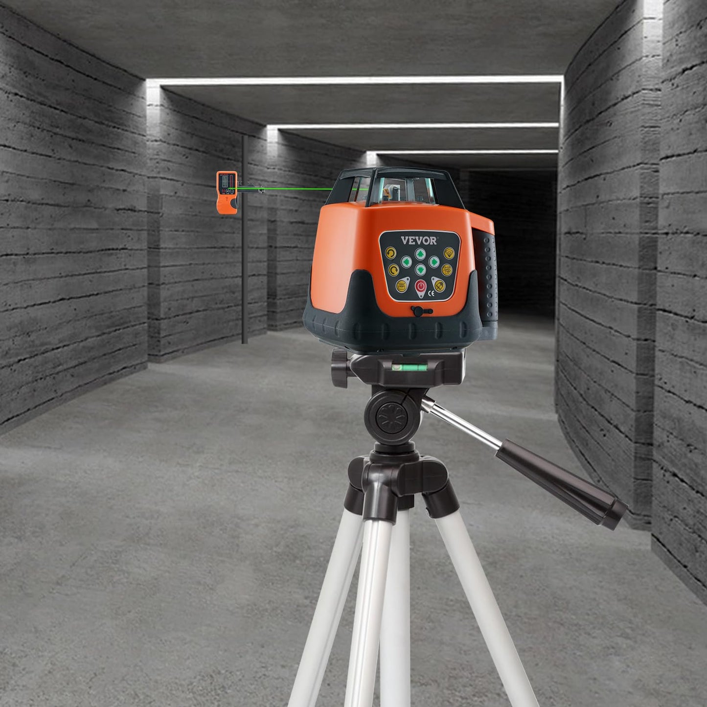 VEVOR Rotary Laser Level 2000ft,360 Degree Self Leveling Green Cross Line Laser,5 Rotation Speeds&4 Scanning Angles Adjustment,IP66 Waterproof Remote Control Manual Self-leveling Mode,Battery Included