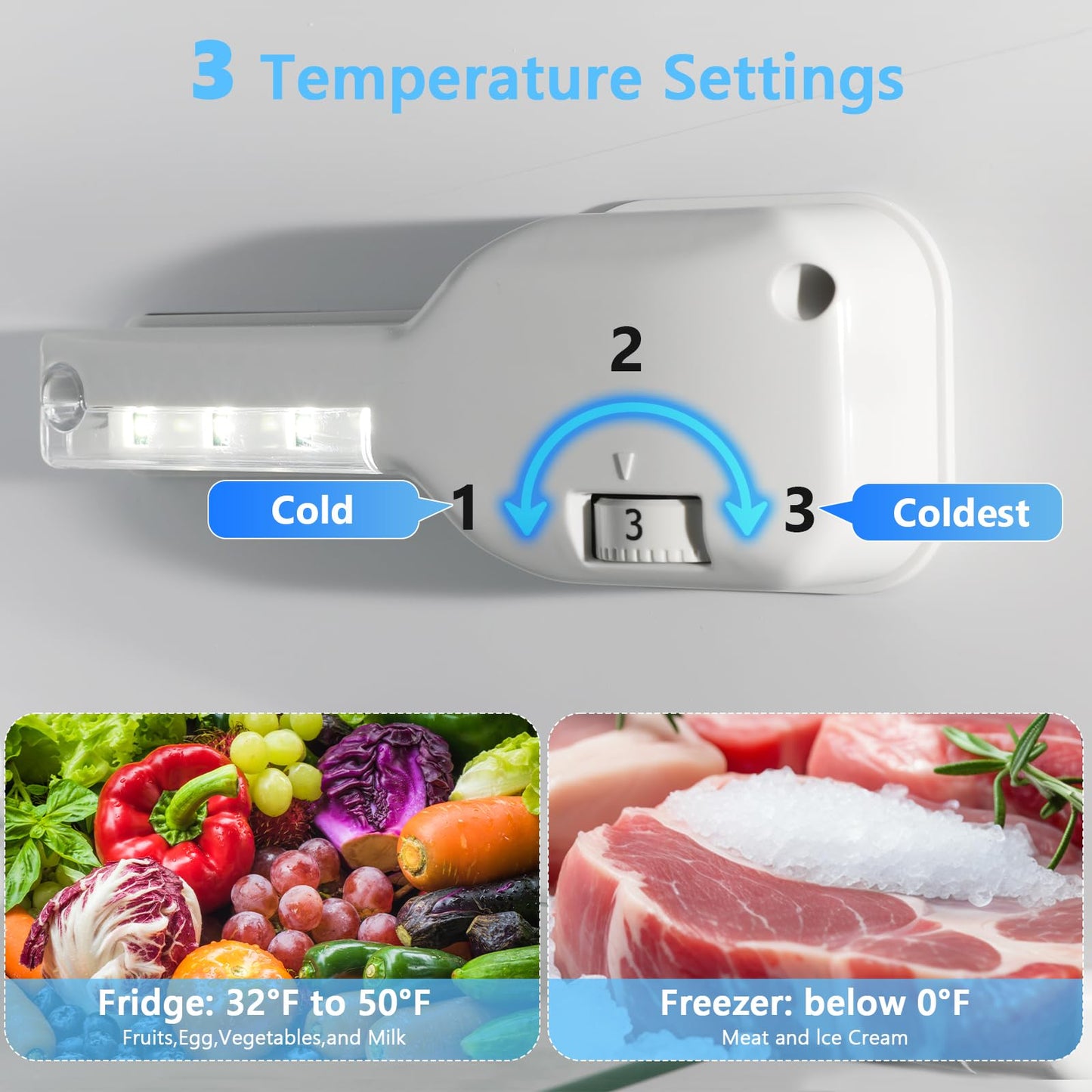 COWSAR 4.5 Cu.Ft Dorm Fridge With Freezer, 2-Door Compact Refrigerator With 2 Removable Shelves, 3 Level Adjustable Thermostat, Commercial Office Fridge for Bedroom, Kitchen, Apartment, Dorm, White
