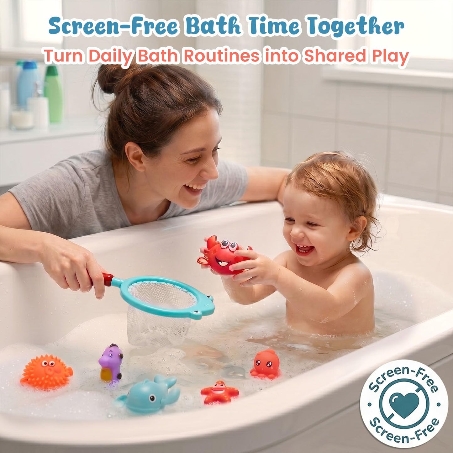 Shindel 16 PCS Baby Bath Toys, Floating Pool Toys for Kids Toddler Boys Girls