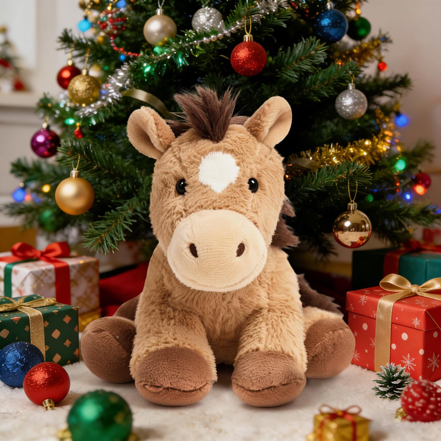 Brown Horse Stuffed Animal – Cute Plush Toy for Adults – Birthday Surprise & Room Decor – A Cuddly Companion for Everyday Hugs and Bedtime