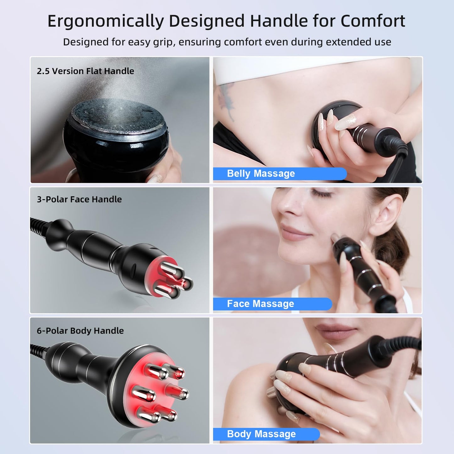 MEIQIER sens for Improvement in The Appearance of Cellulite Device Cellulite Massager Radio Frequency, White